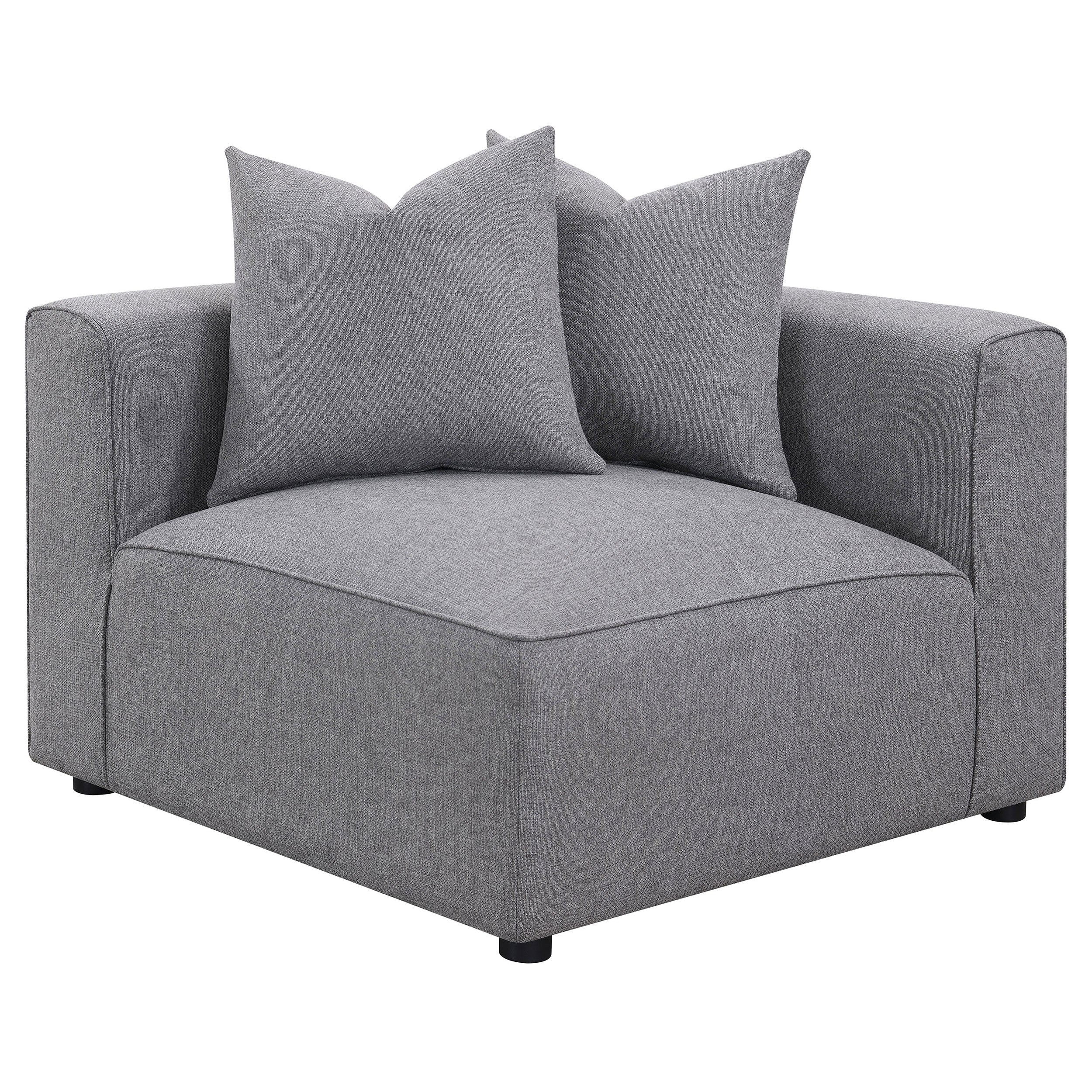 Jennifer Upholstered Corner Chair Grey — view 2