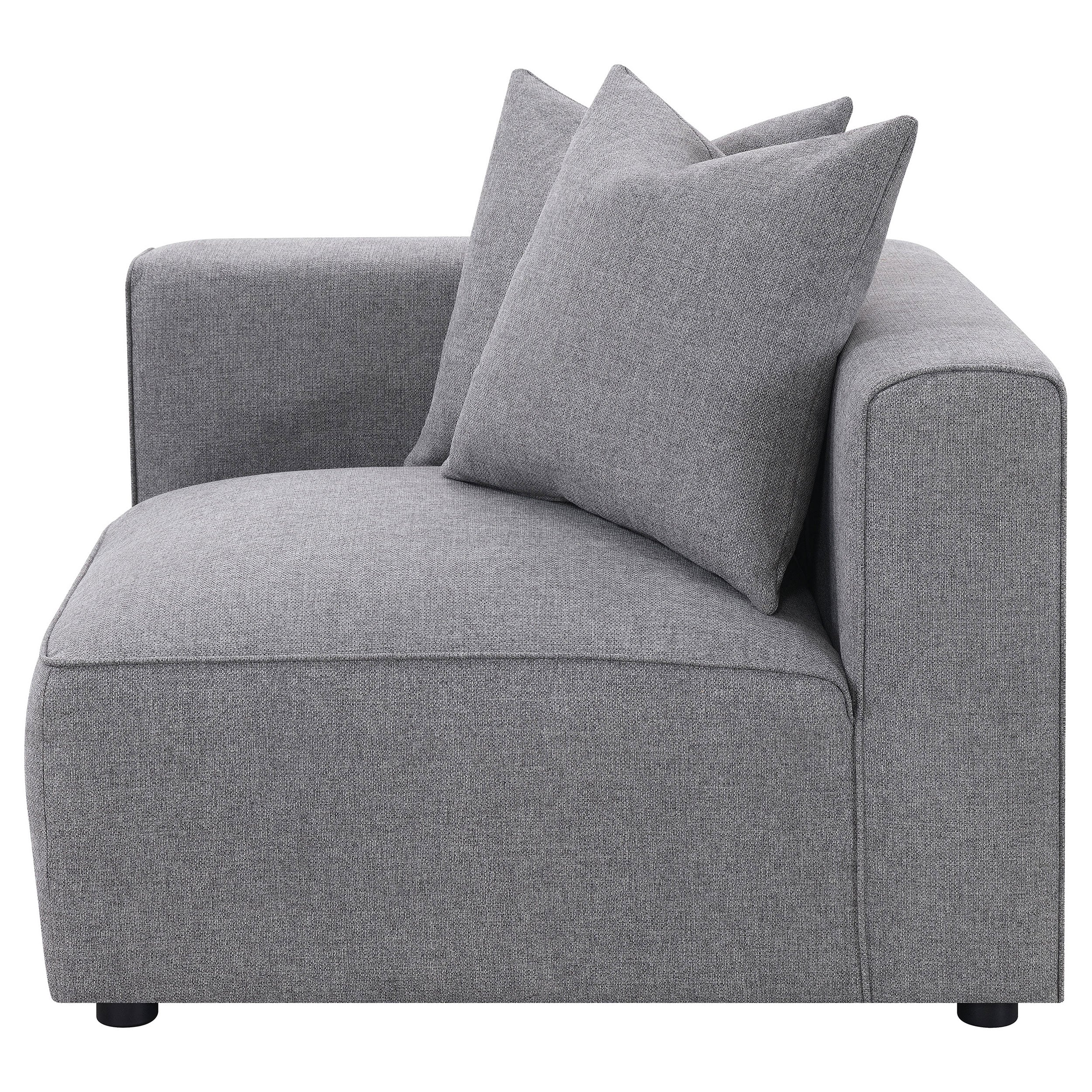 Jennifer Upholstered Corner Chair Grey — view 3