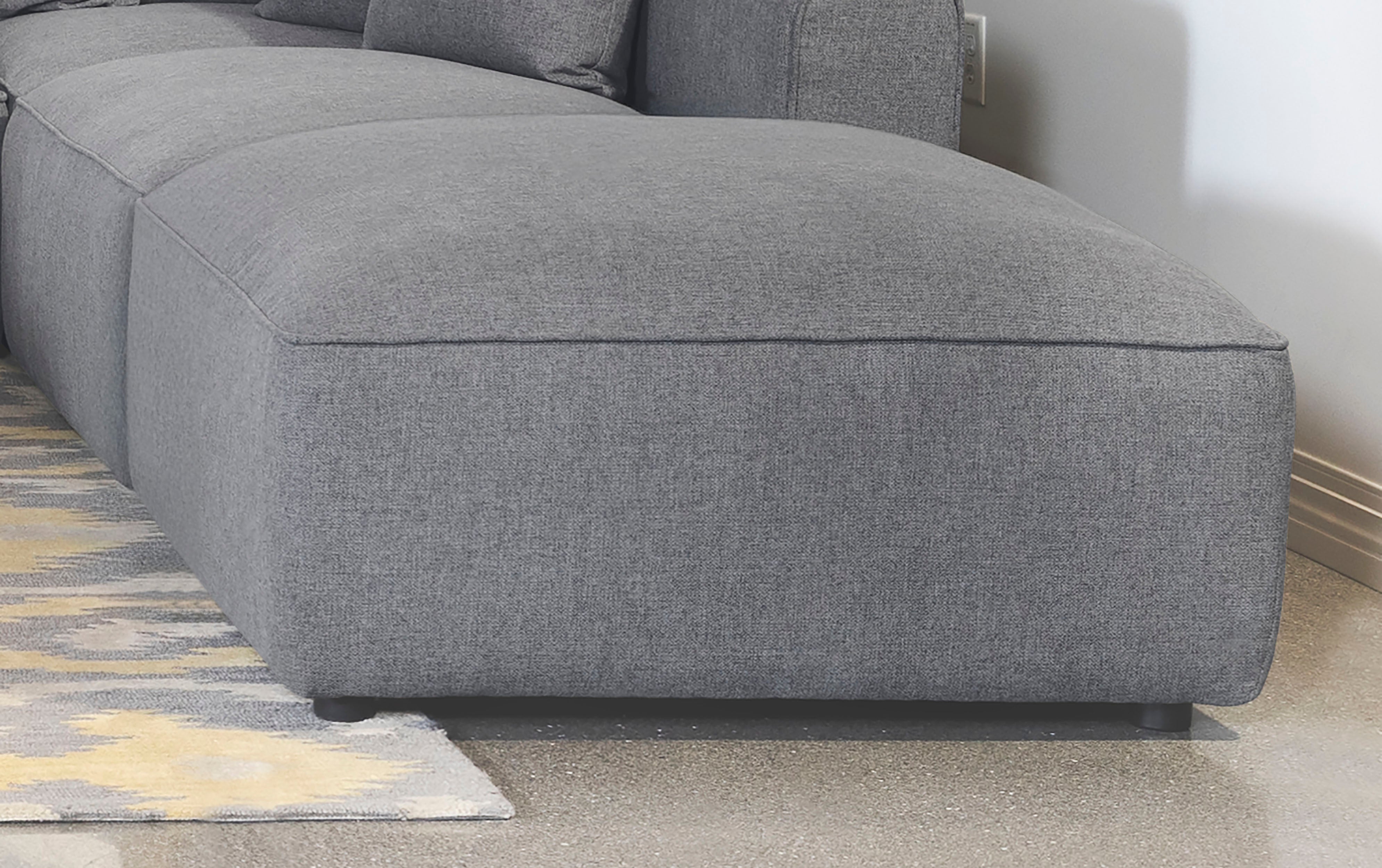 Jennifer Square Upholstered Ottoman Grey — view 2