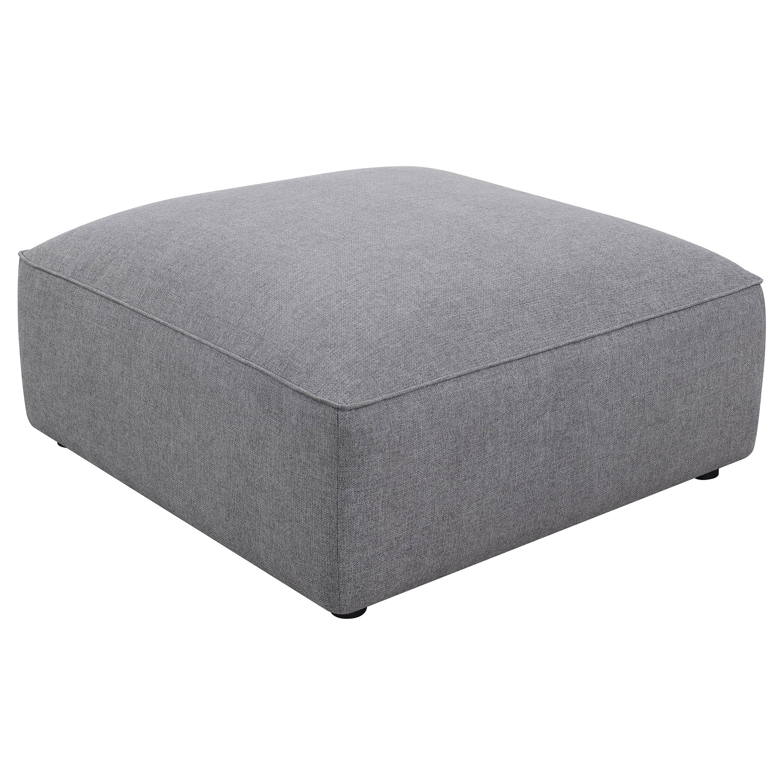 Jennifer Square Upholstered Ottoman Grey — view 1