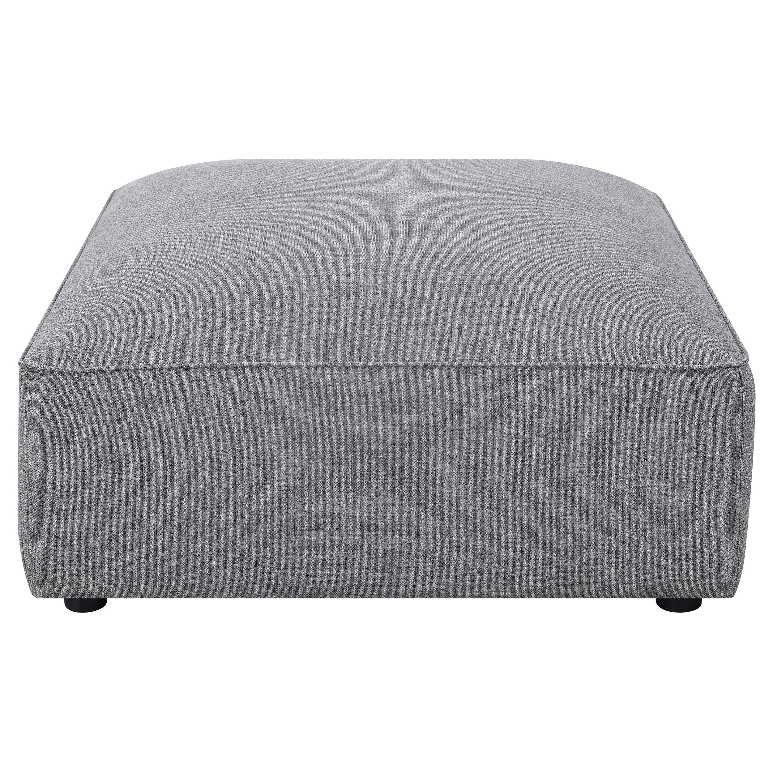 Jennifer Square Upholstered Ottoman Grey — view 3
