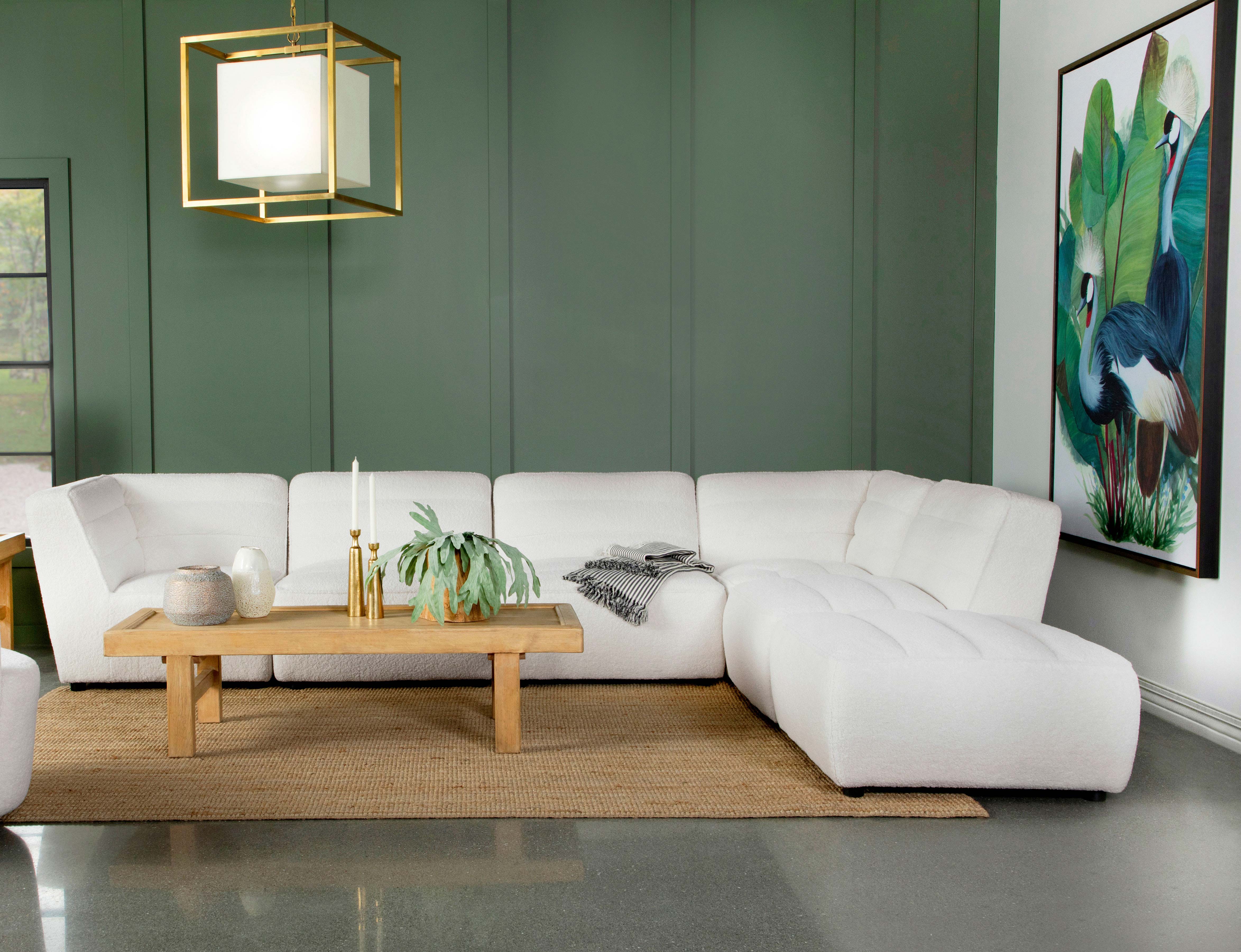 Sunny 6-piece Upholstered Modular Sectional Sofa Natural — view 1
