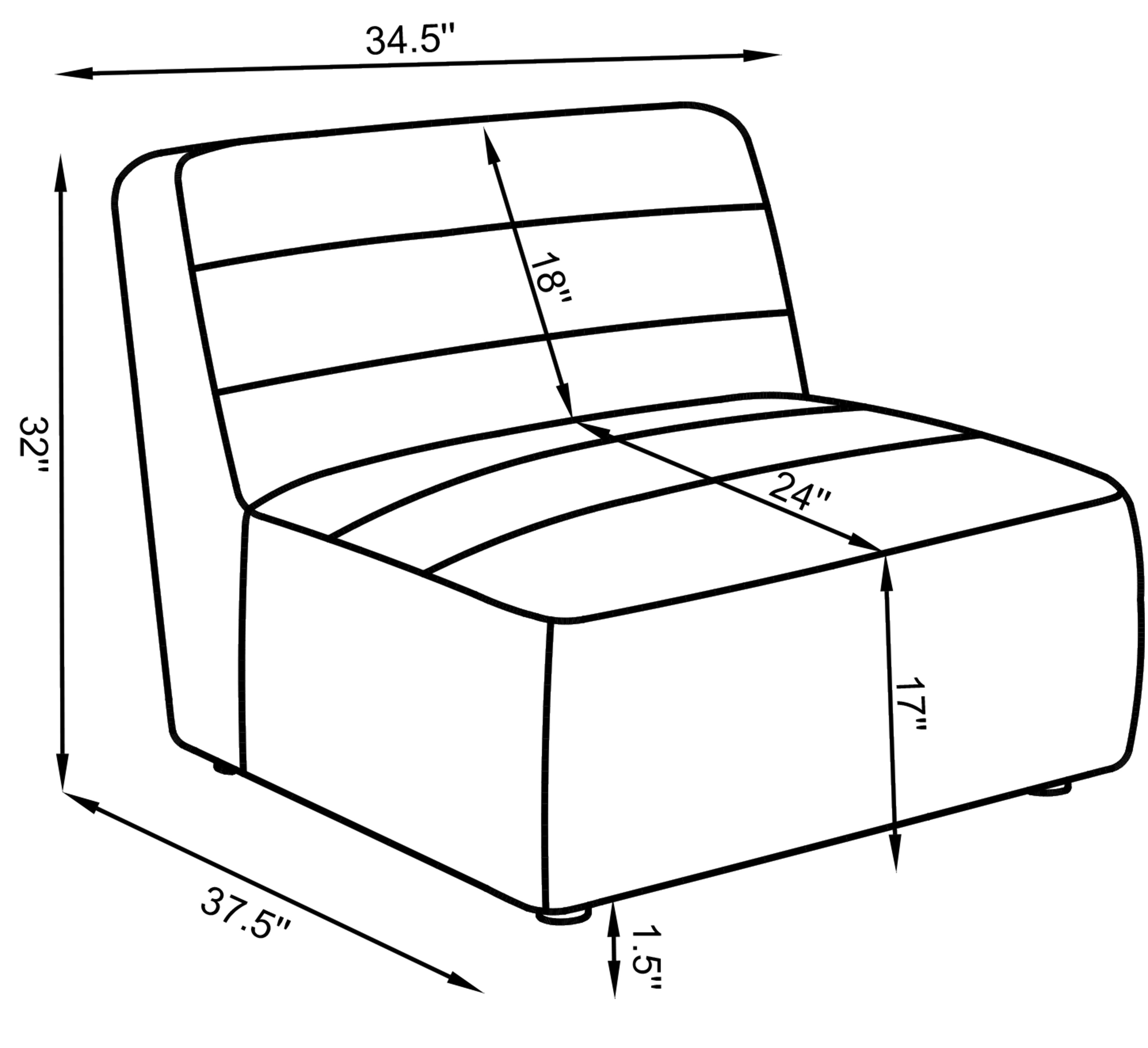 Sunny Upholstered Armless Chair Natural — view 11