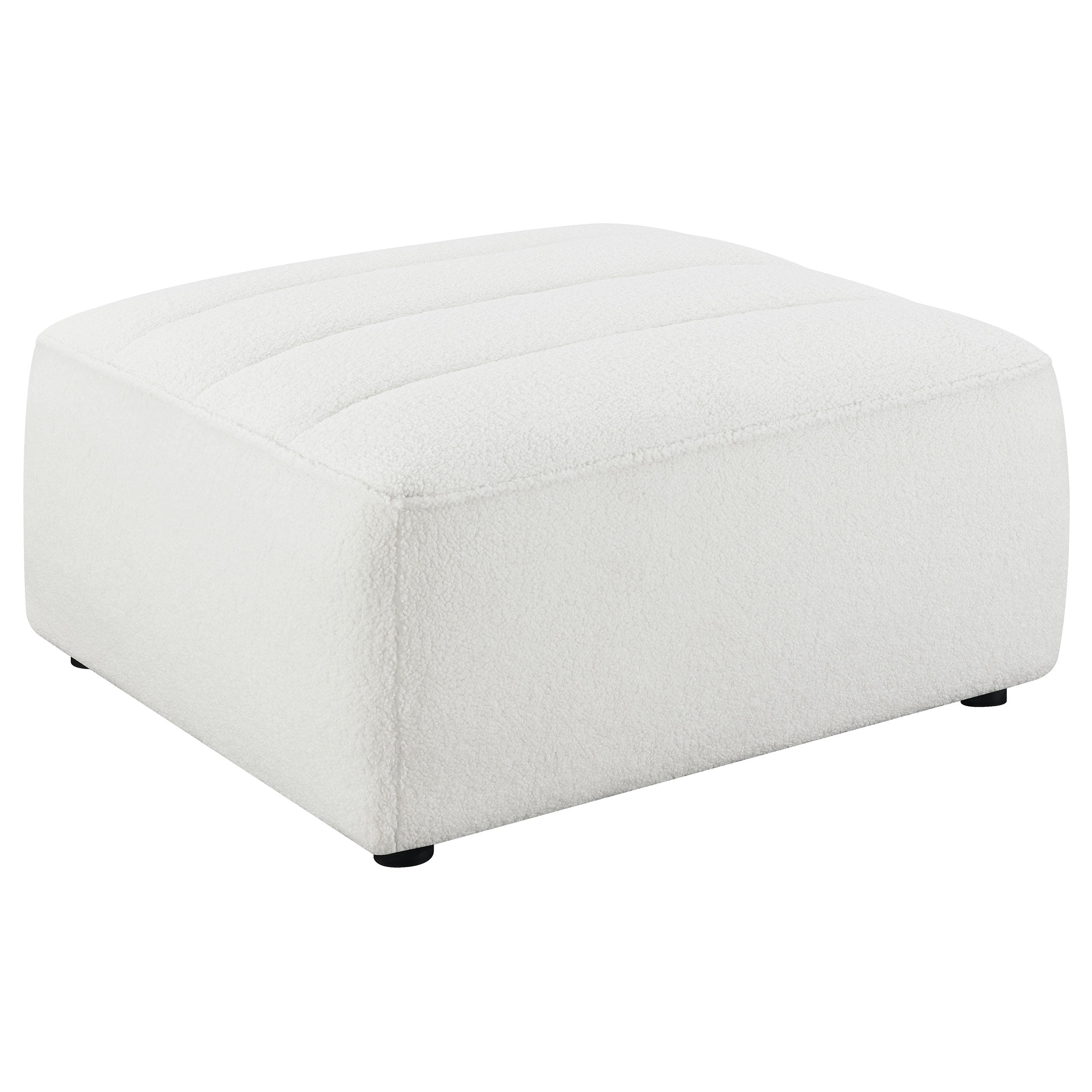 Sunny Square Upholstered Ottoman Natural — view 1