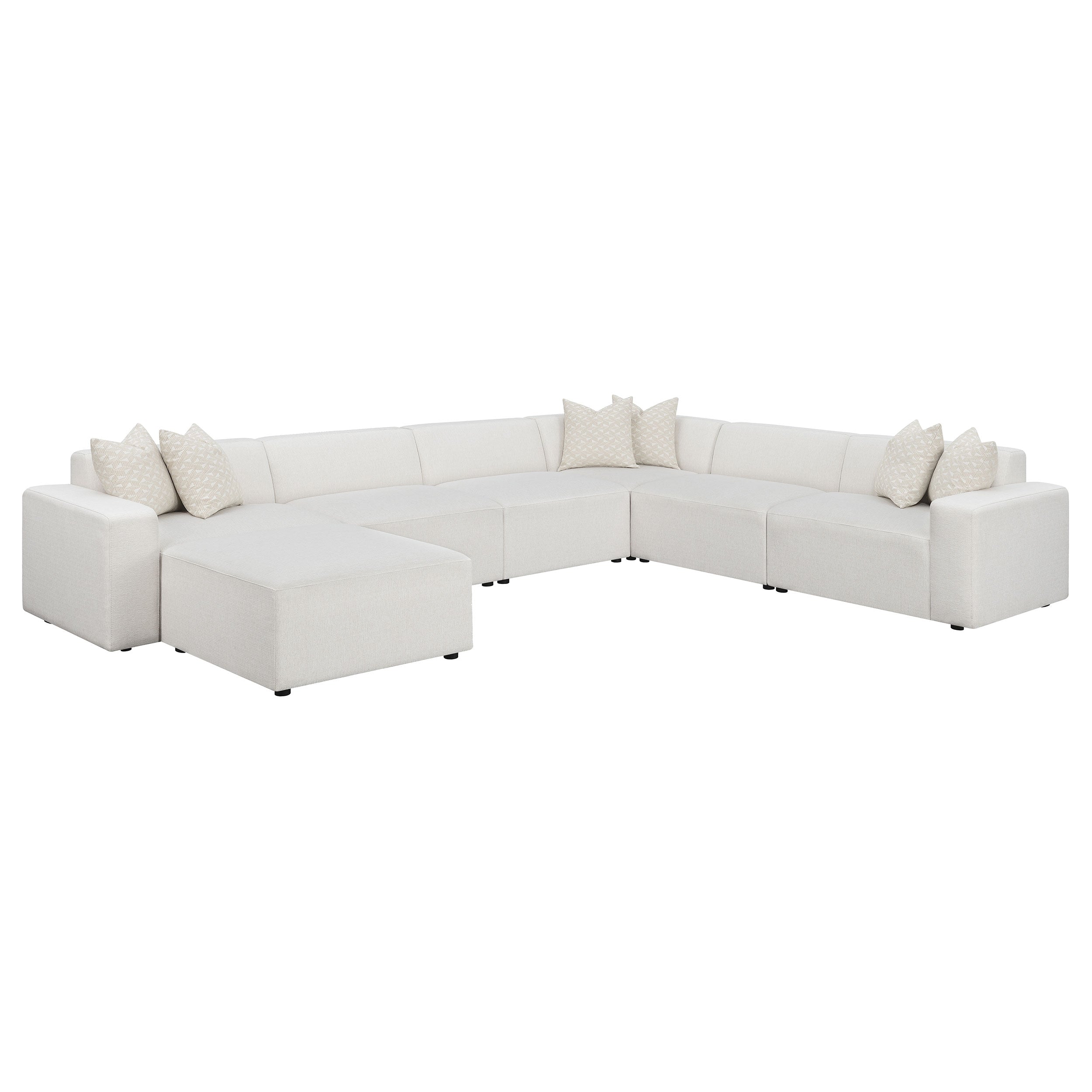 Freddie Square Upholstered Ottoman Pearl — view 5
