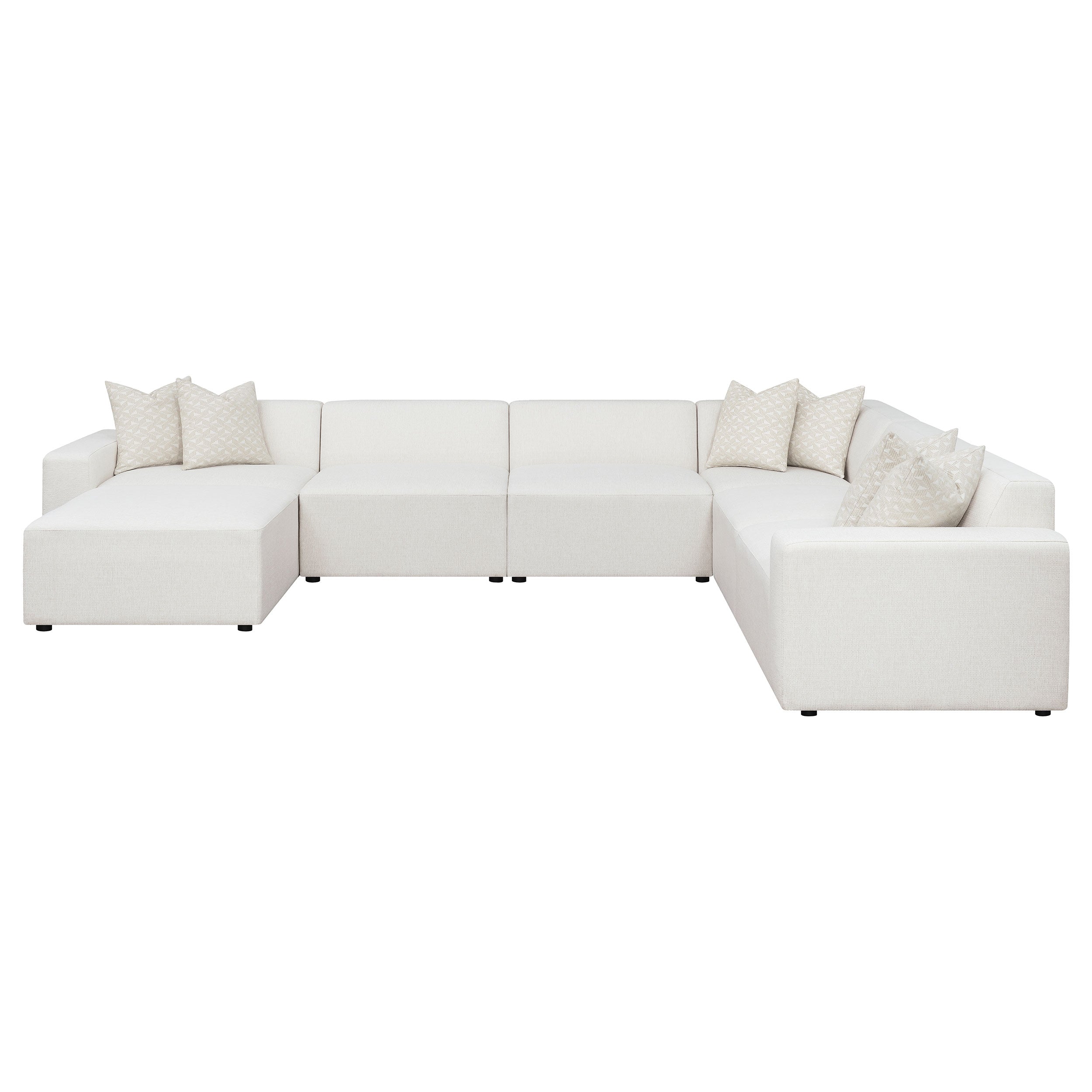 Freddie Square Upholstered Ottoman Pearl — view 6