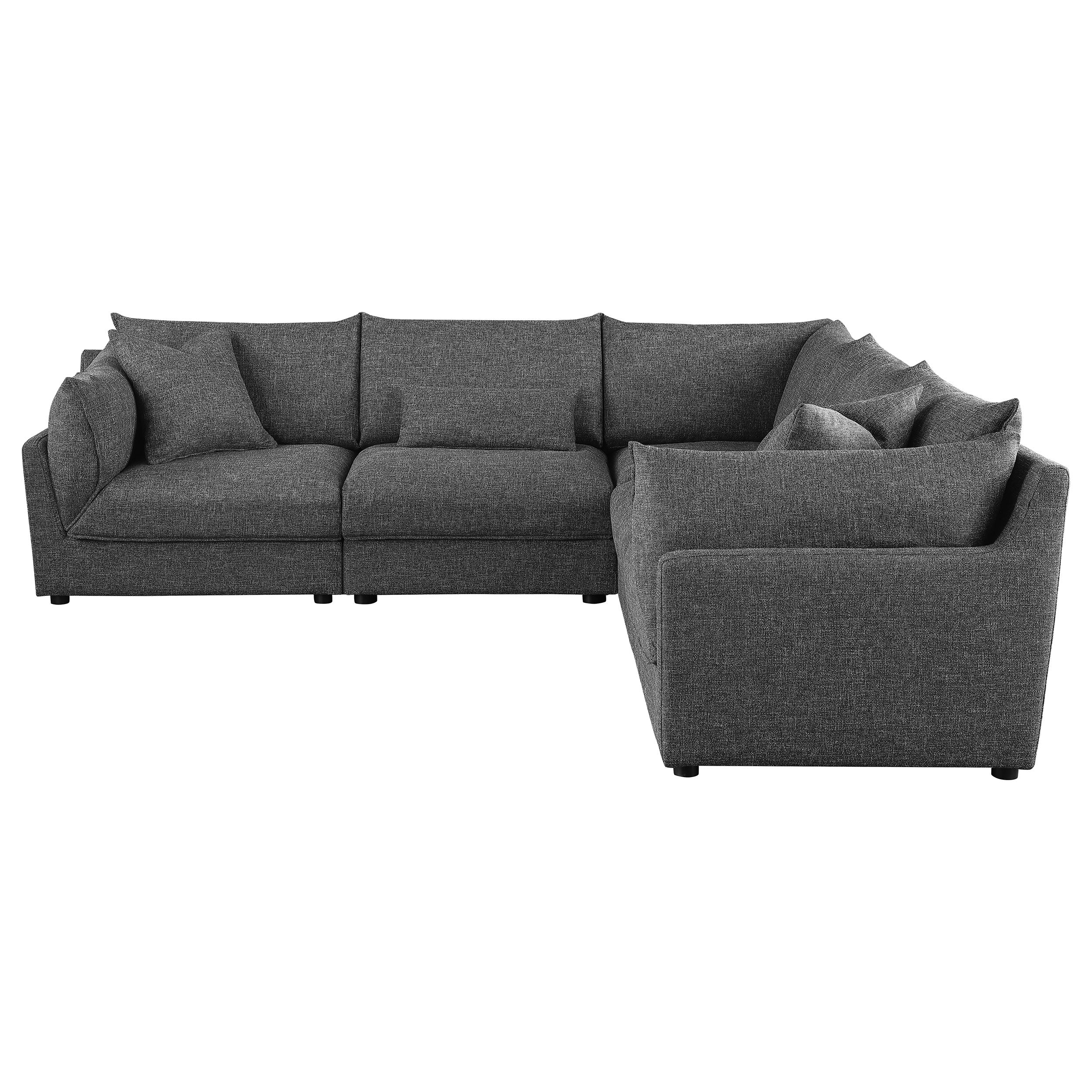 Sasha 5-piece Upholstered Modular Sectional Barely Black — view 4