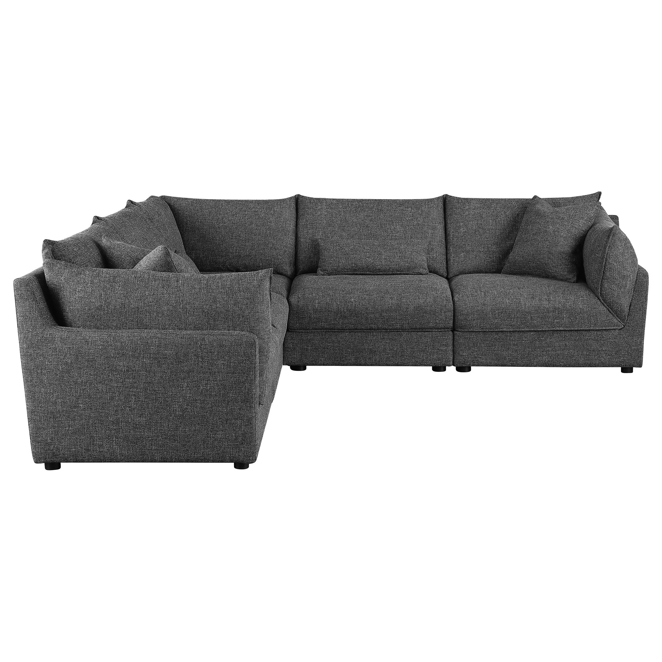 Sasha 5-piece Upholstered Modular Sectional Barely Black — view 6