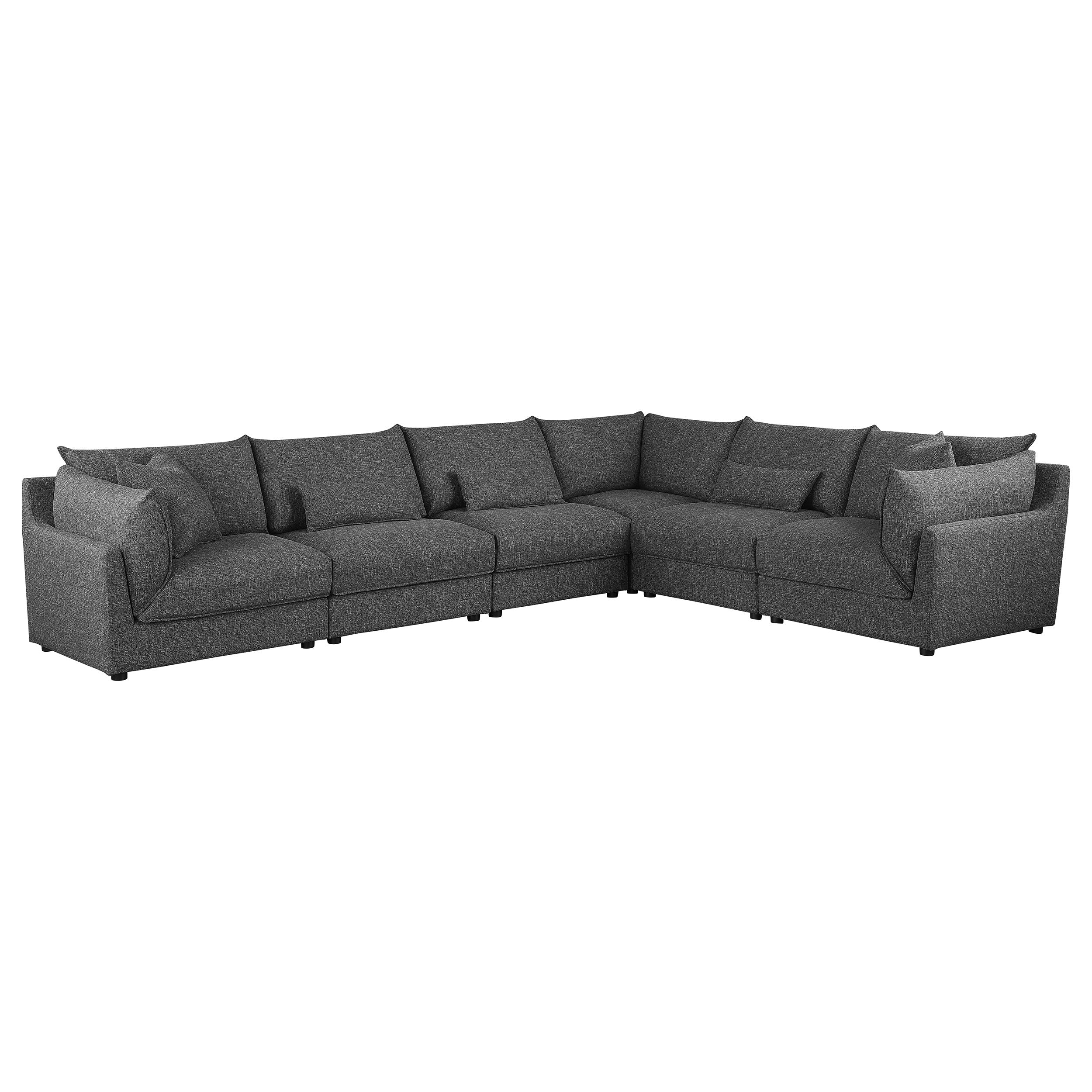 Sasha 6-Piece Upholstered Modular Sectional Barely Black — view 1