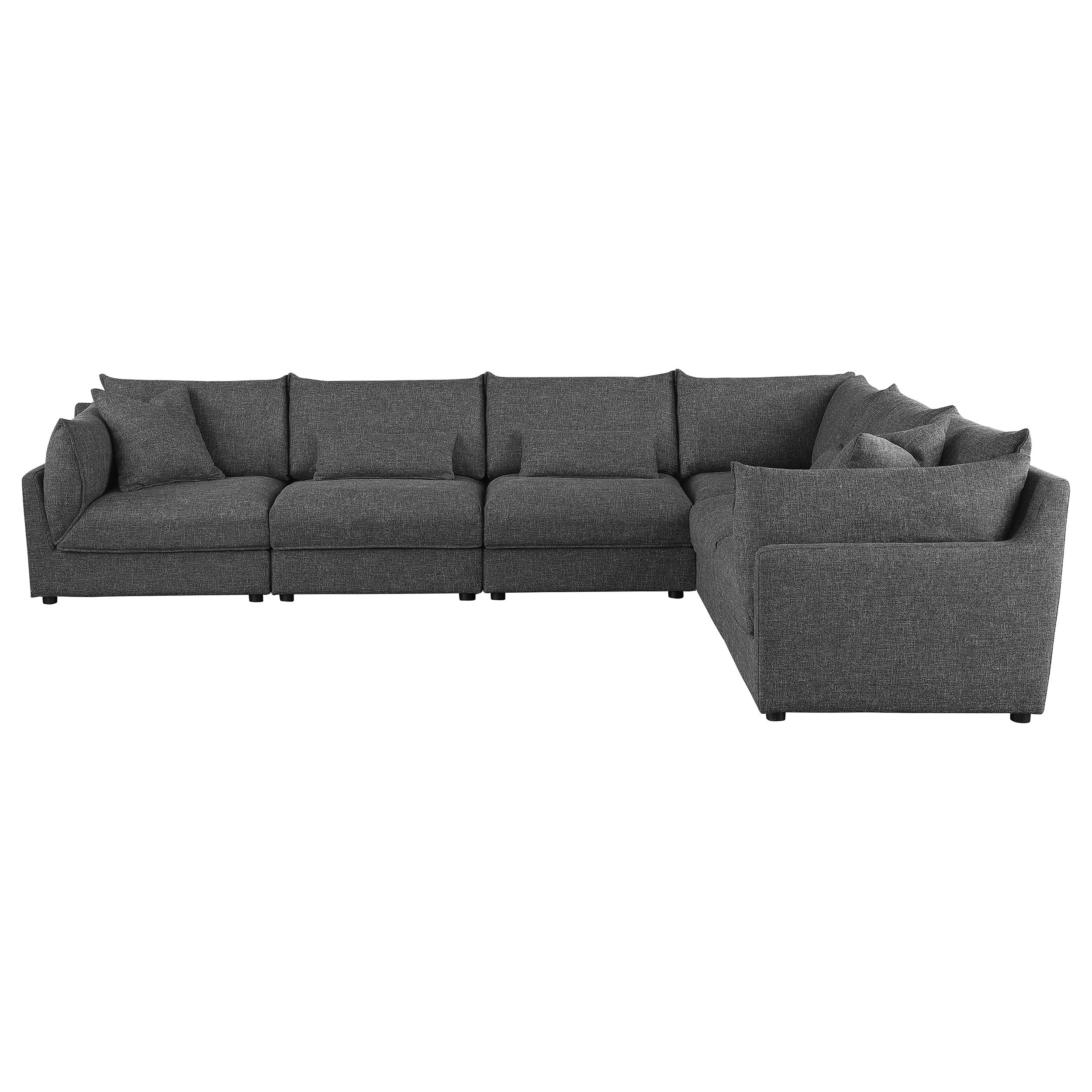 Sasha 6-Piece Upholstered Modular Sectional Barely Black — view 2