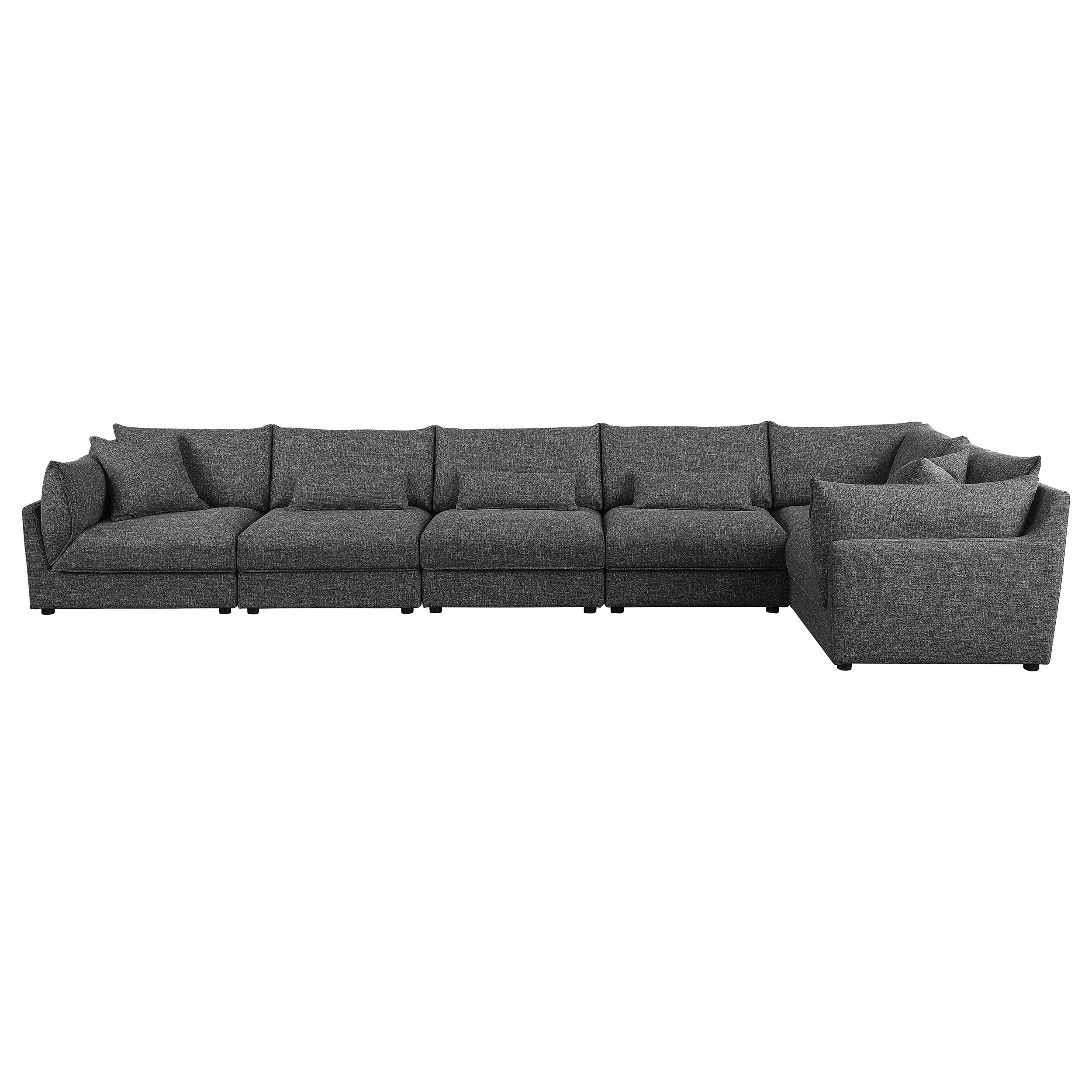 Sasha 6-Piece Upholstered Modular Sectional Barely Black — view 6