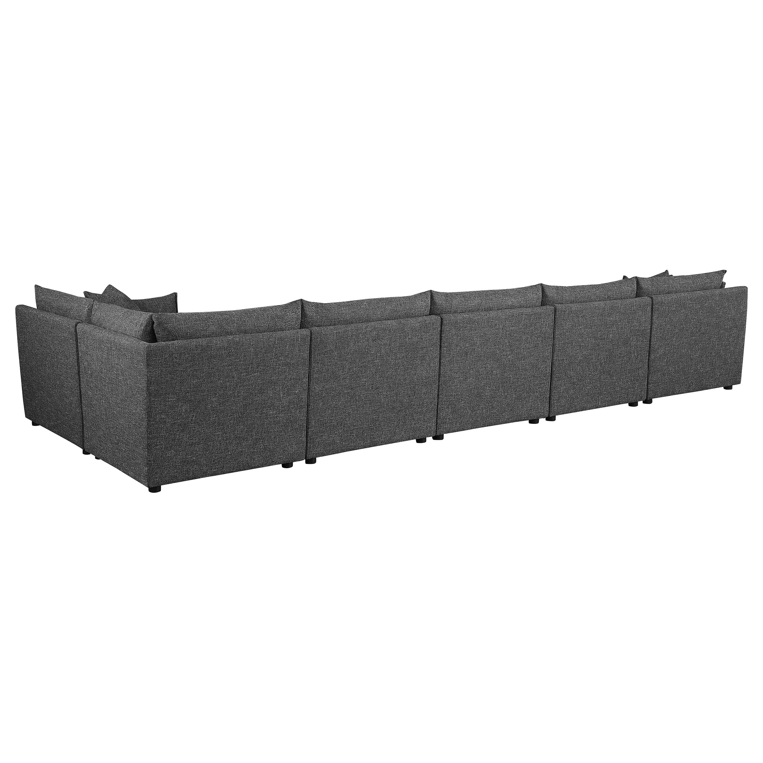 Sasha 6-Piece Upholstered Modular Sectional Barely Black — view 7