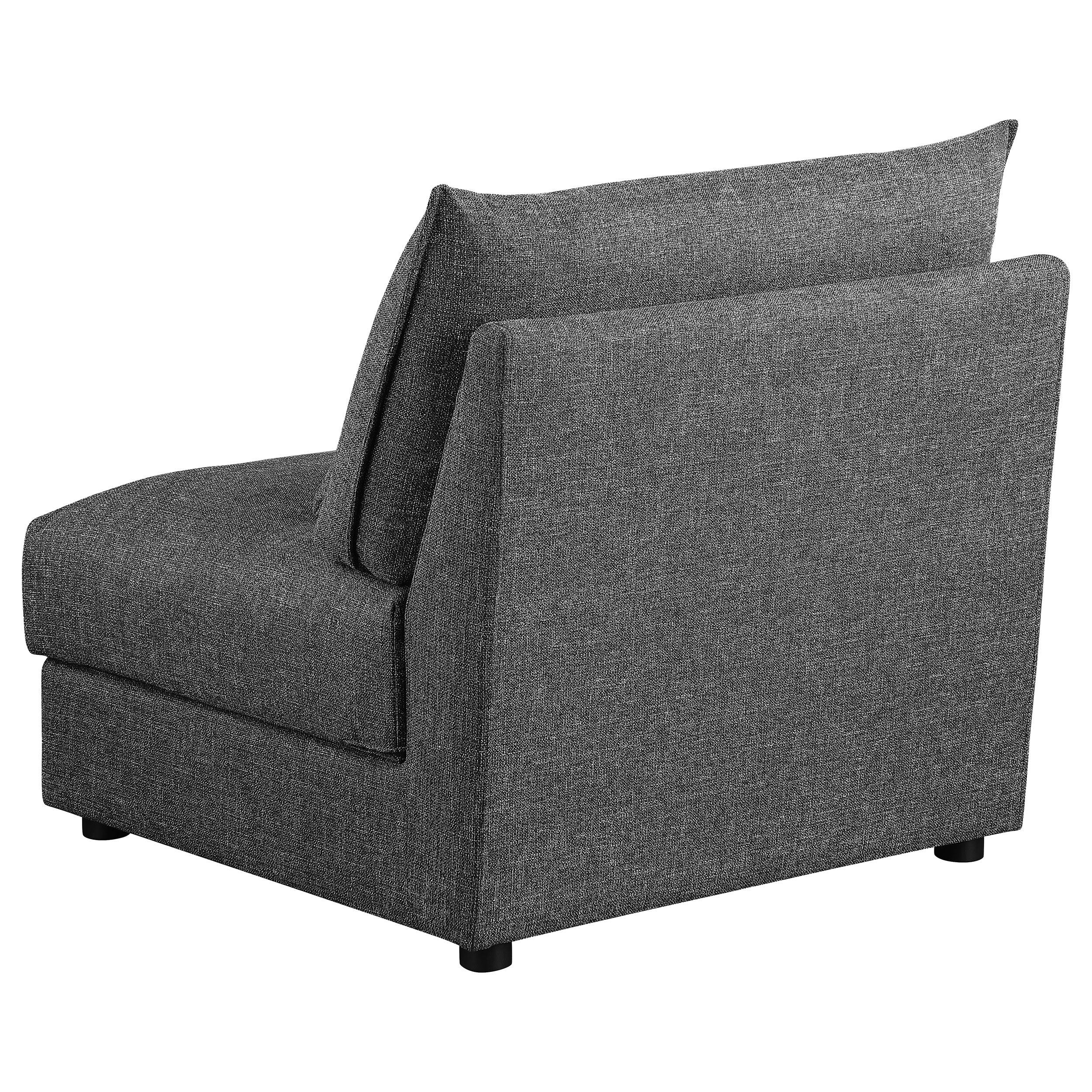 Sasha Upholstered Armless Chair Barely Black — view 6
