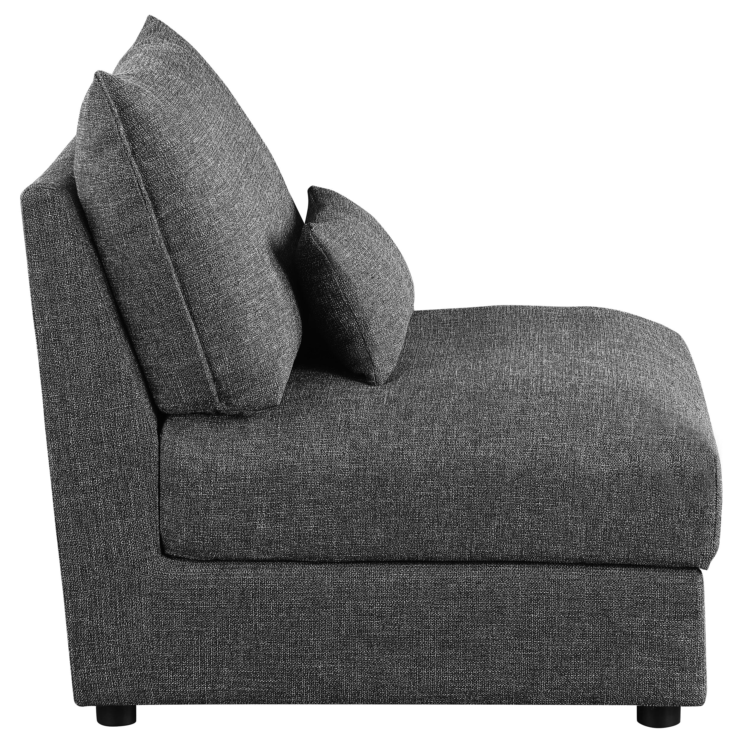Sasha Upholstered Armless Chair Barely Black — view 8