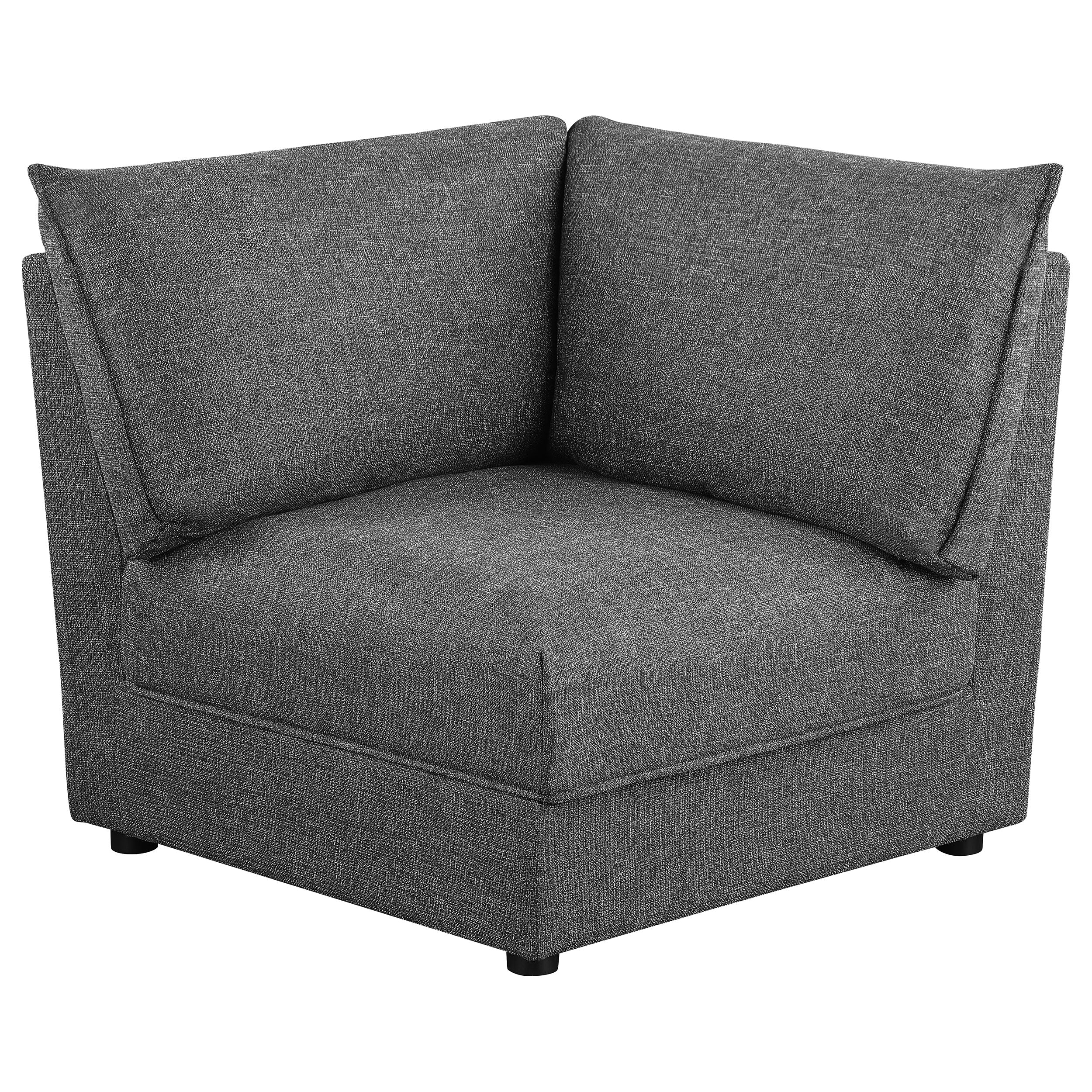 Sasha Upholstered Corner Chair Barely Black — view 1