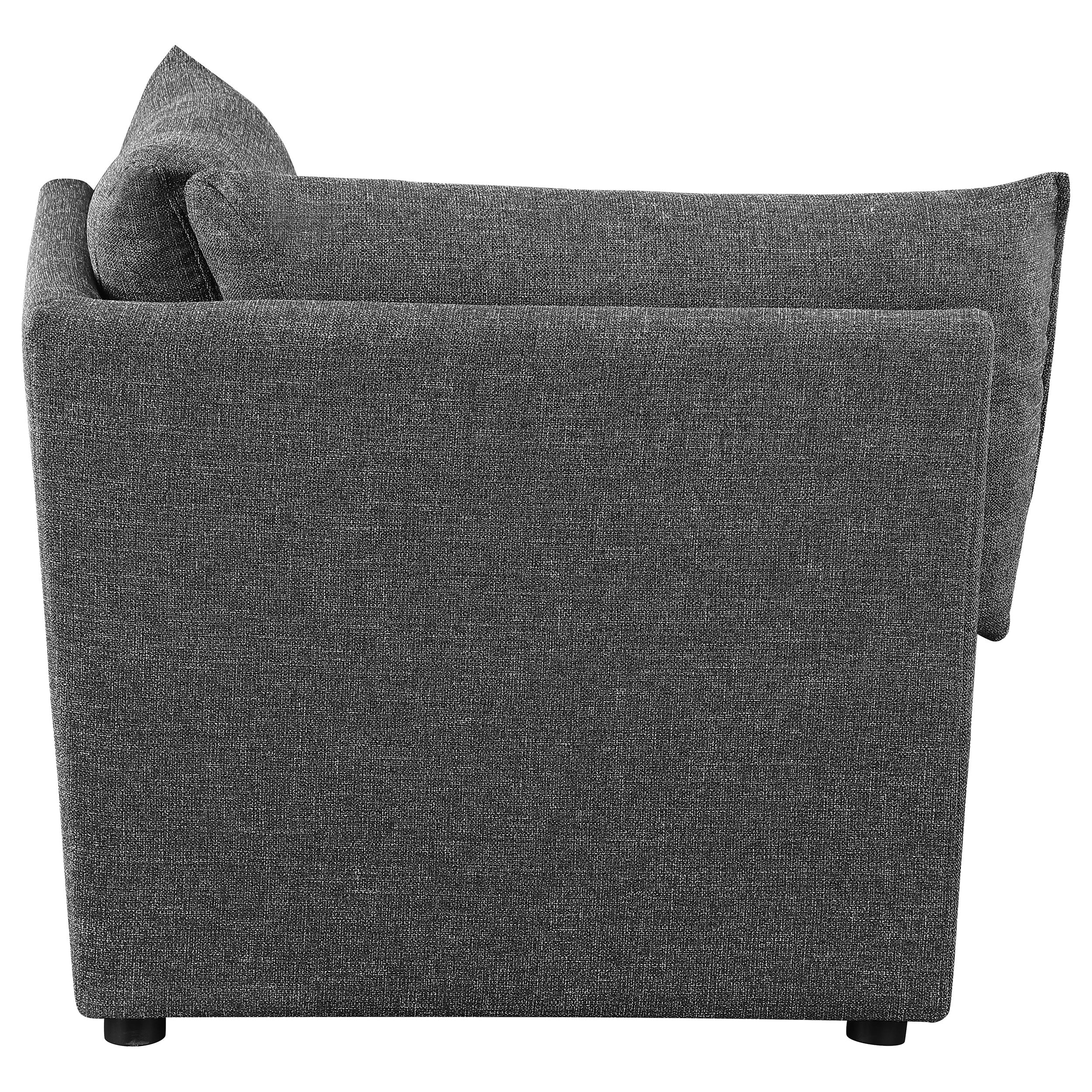 Sasha Upholstered Corner Chair Barely Black — view 6
