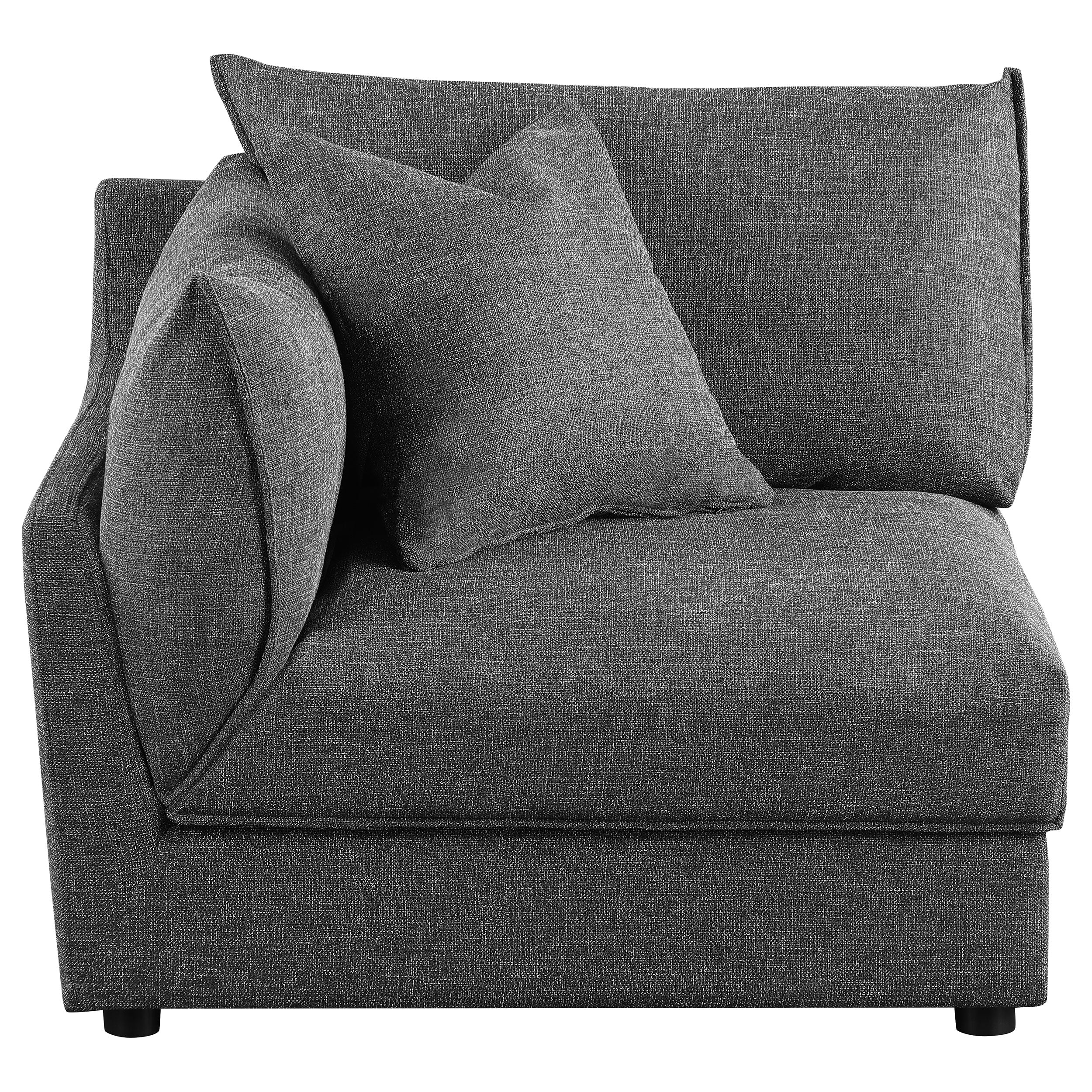 Sasha Upholstered LAF Chair Barely Black — view 3