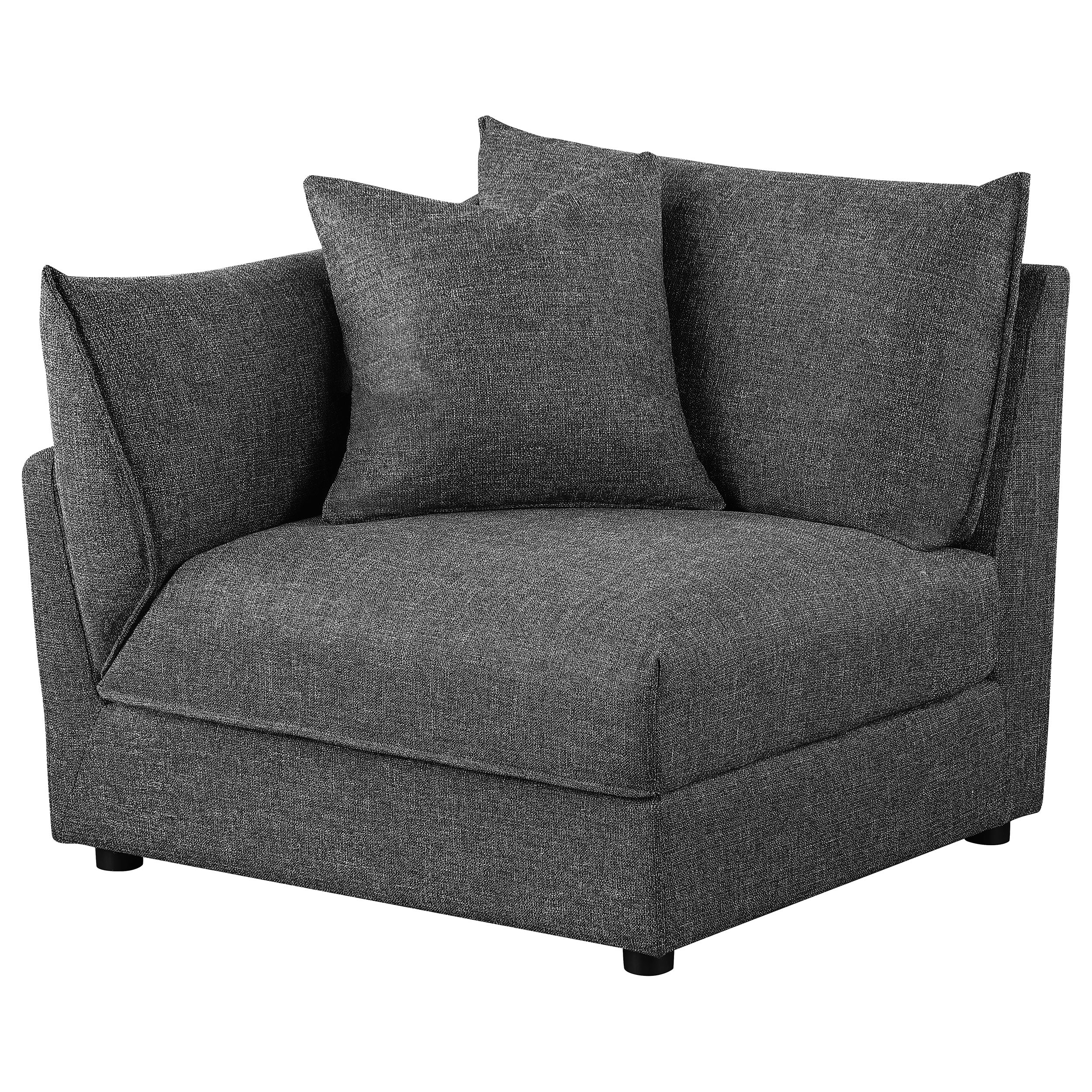 Sasha Upholstered LAF Chair Barely Black — view 4