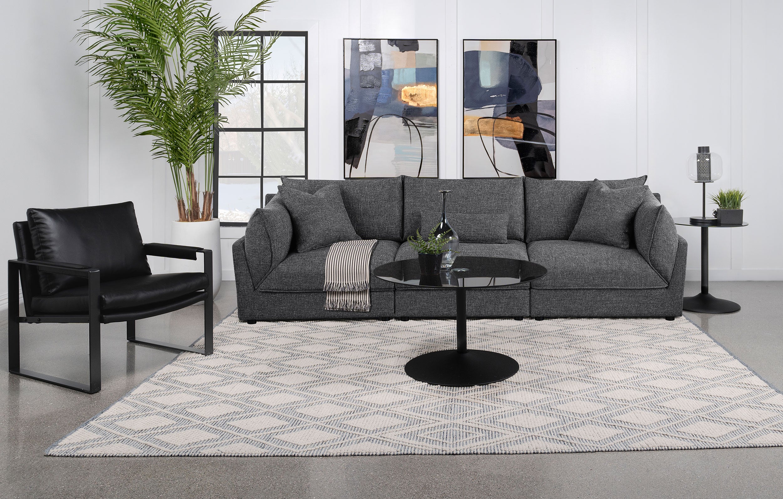 Sasha Upholstered RAF Chair Barely Black — view 16