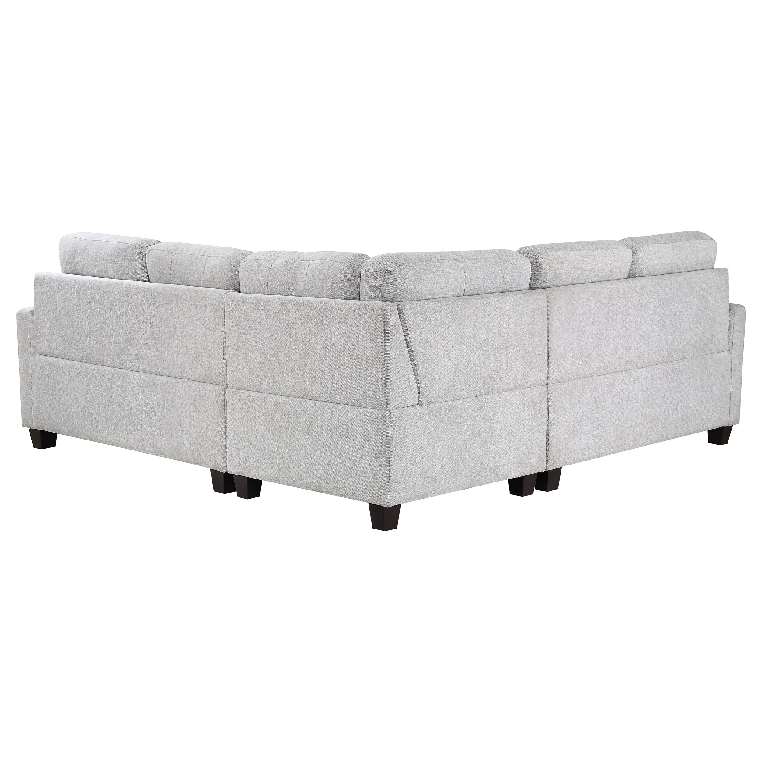 Georgina 3-piece Upholstered Sectional Sofa Steel Beige — view 4