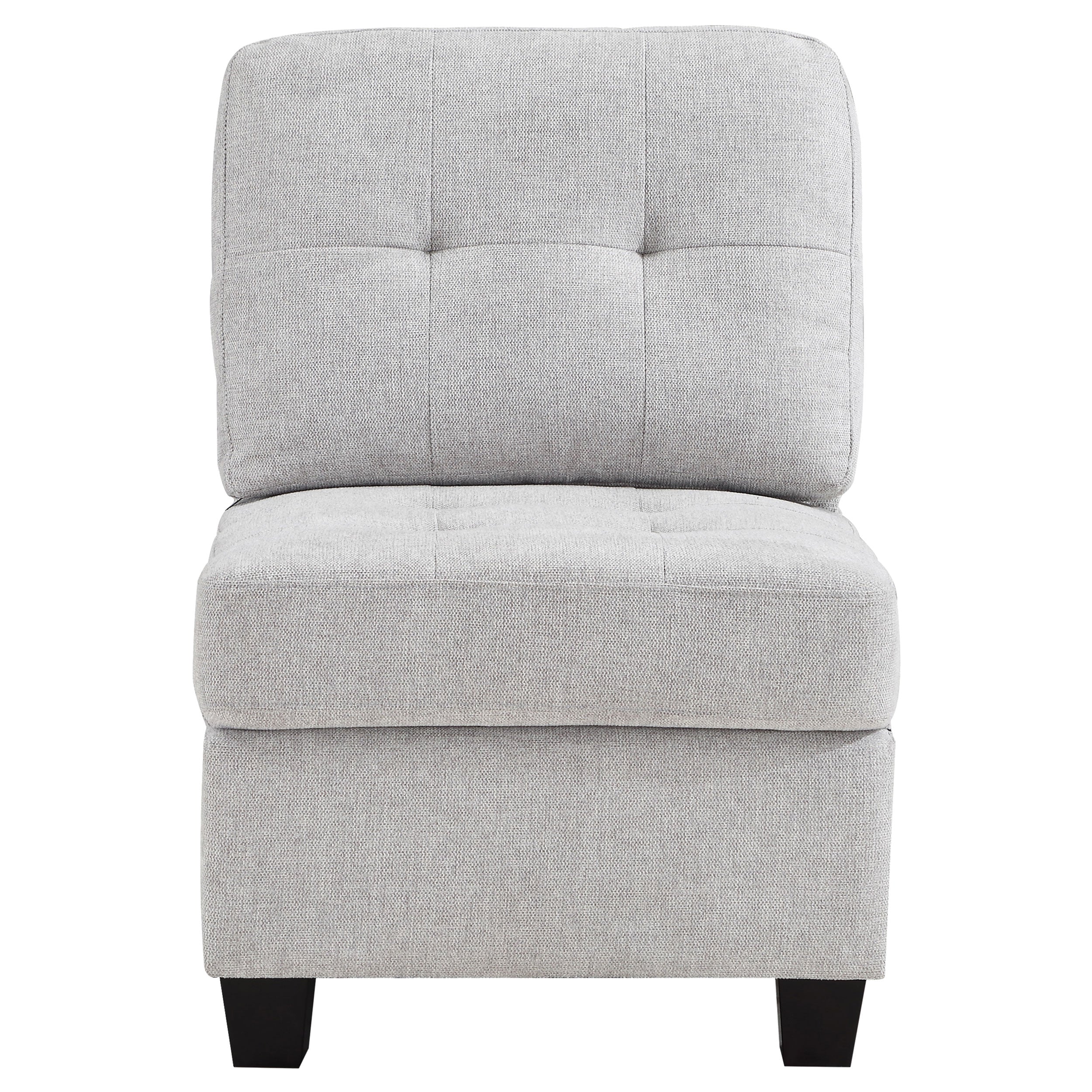 Georgina Upholstered Armless Chair Steel Beige — view 2