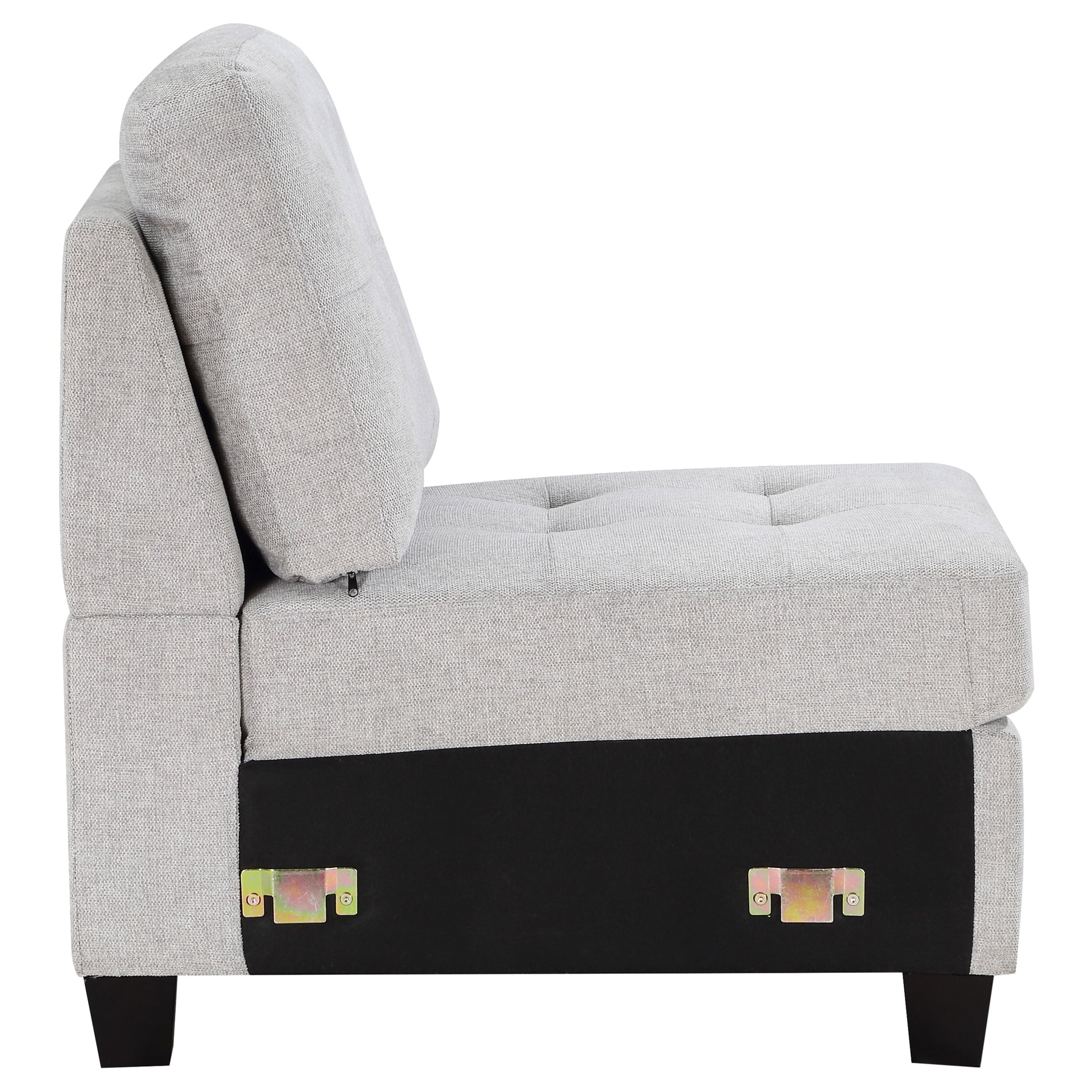 Georgina Upholstered Armless Chair Steel Beige — view 4