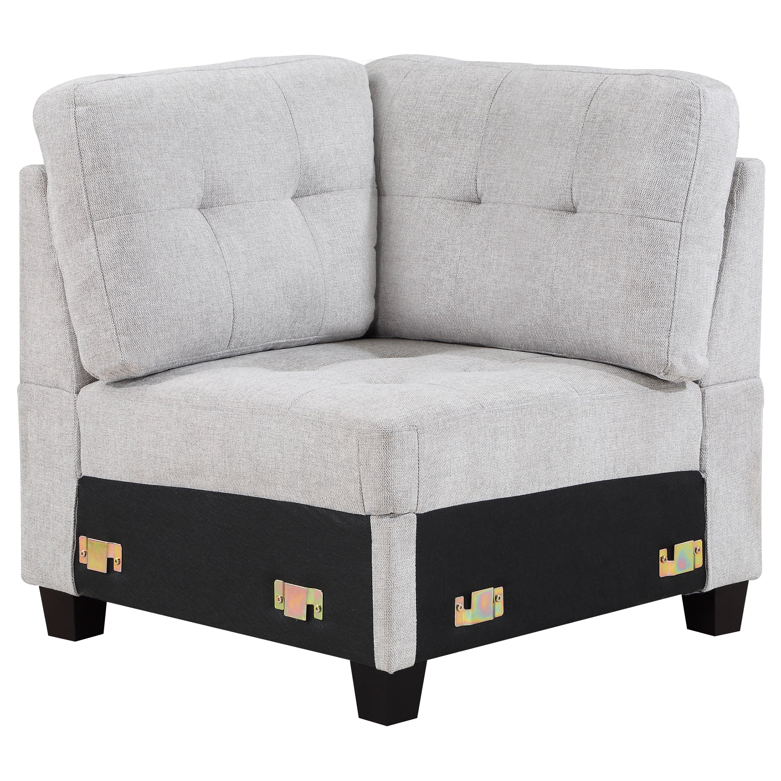 Georgina Upholstered Corner Chair Steel Beige — view 2