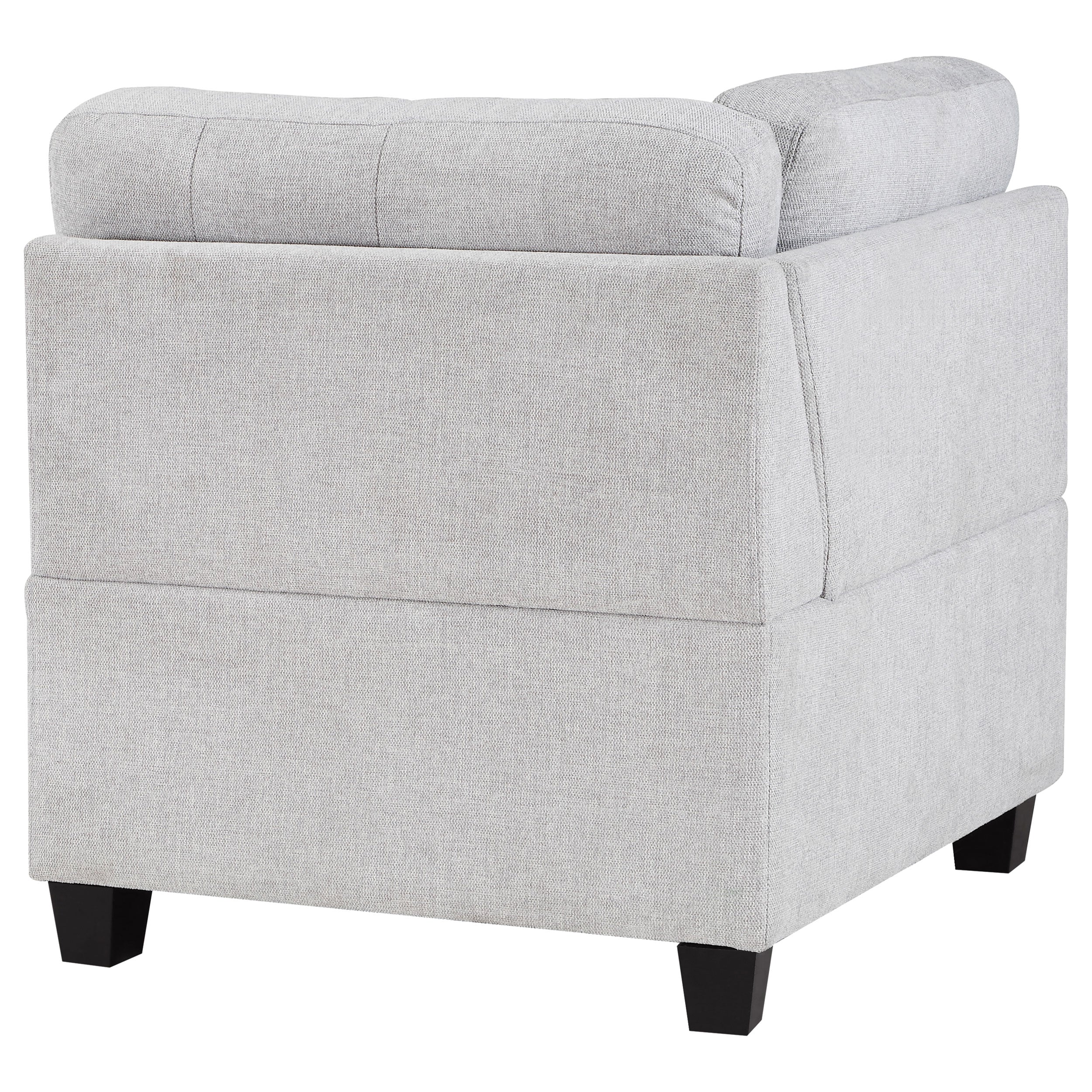 Georgina Upholstered Corner Chair Steel Beige — view 3