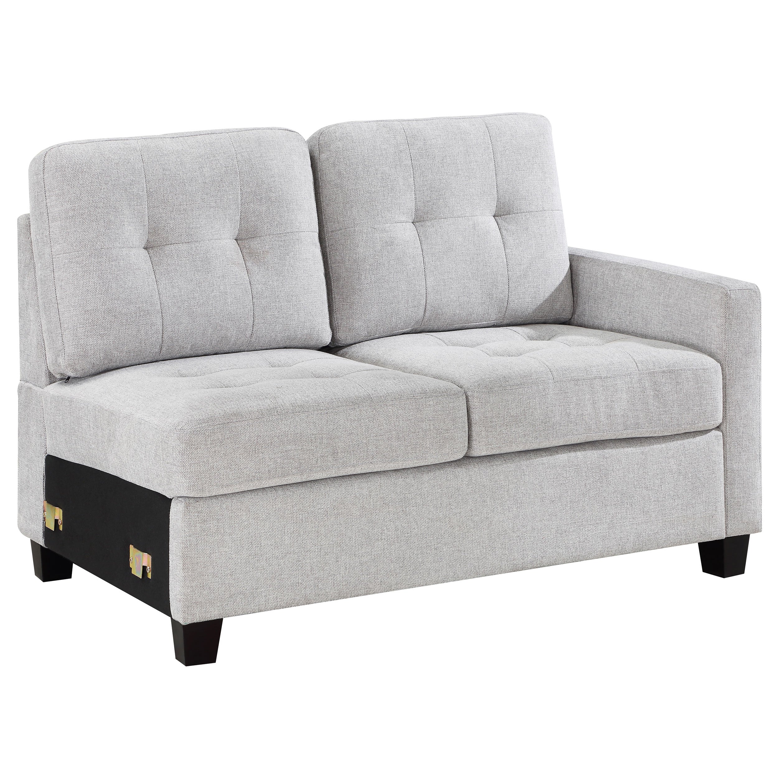 Georgina Upholstered RAF Loveseat Steel Beige — view 1