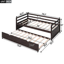 Twin Size Wood Daybed with Twin Size Trundle, Espresso