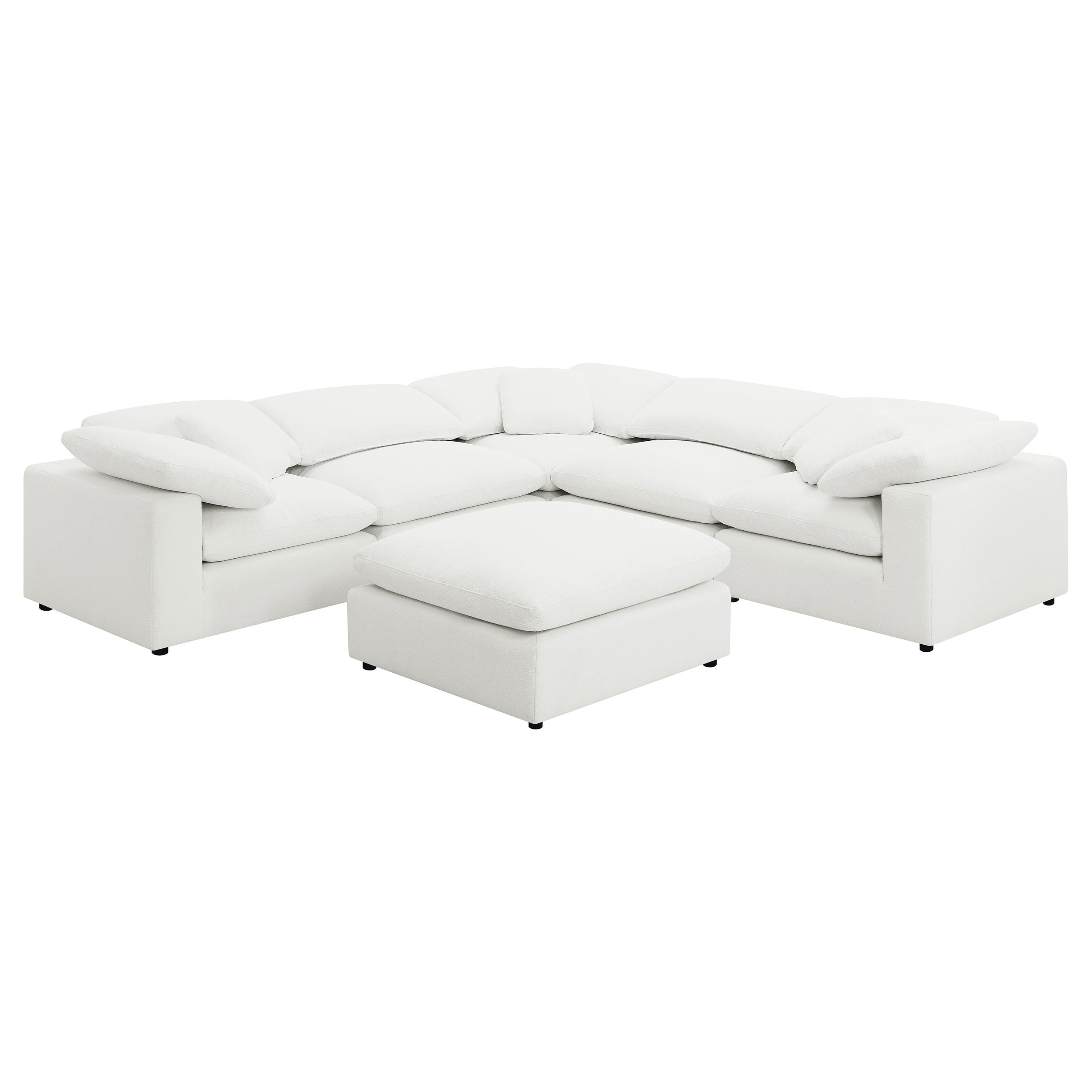 Raleigh 6-piece Boucle Upholstered Modular Sectional Ivory — view 2