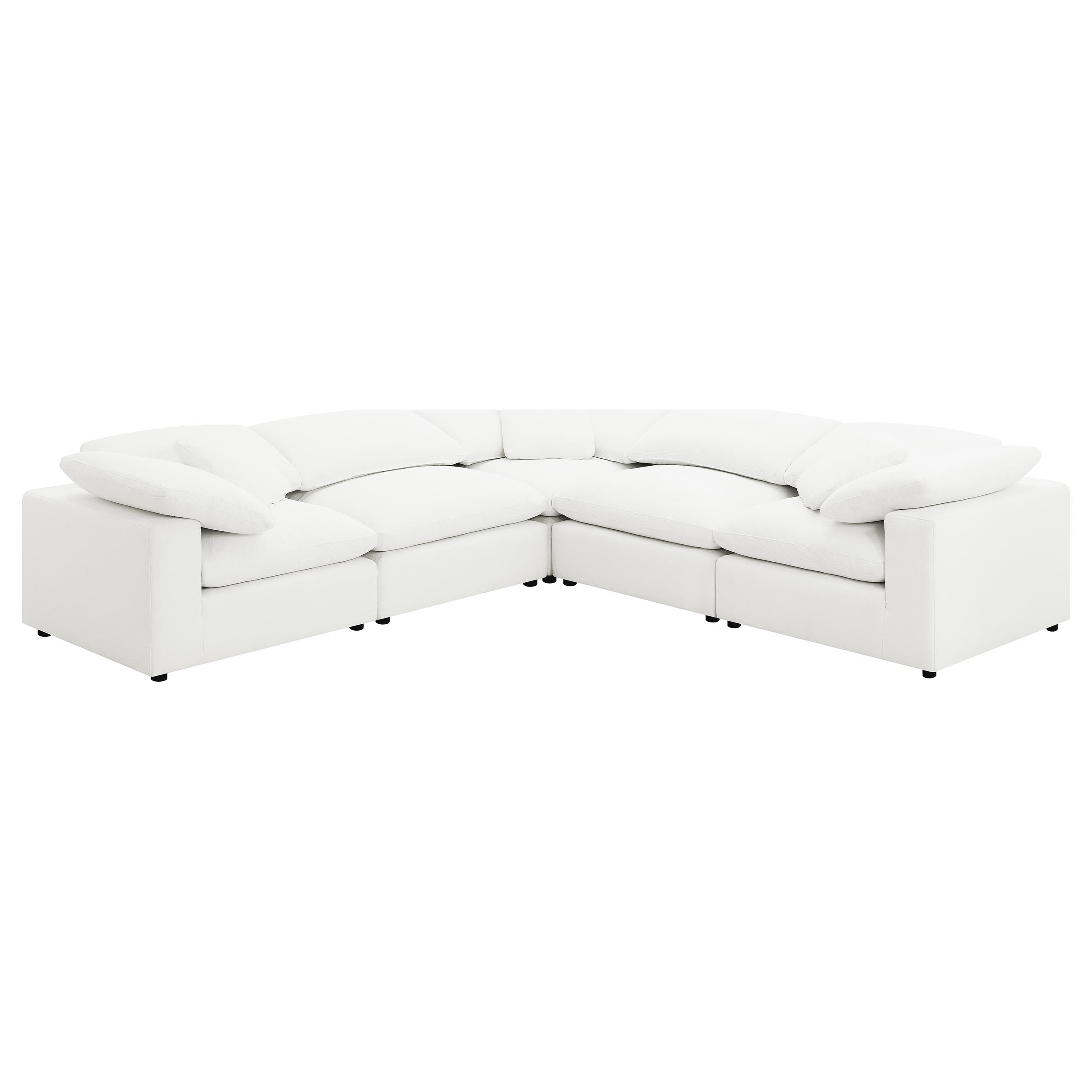 Raleigh 5-piece Boucle Upholstered Modular Sectional Ivory — view 2
