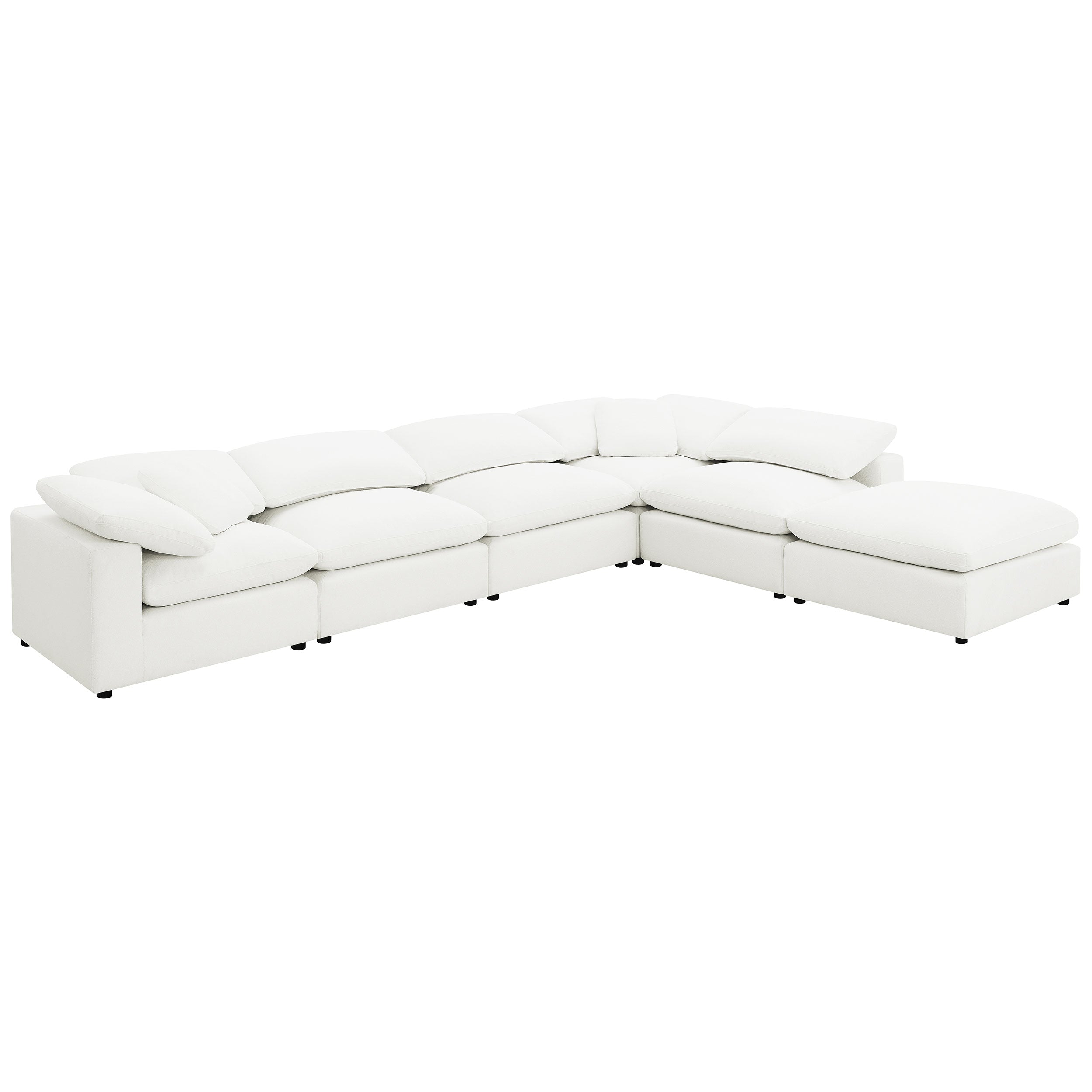 Raleigh 6-piece Boucle Upholstered Modular Sectional Ivory — view 3