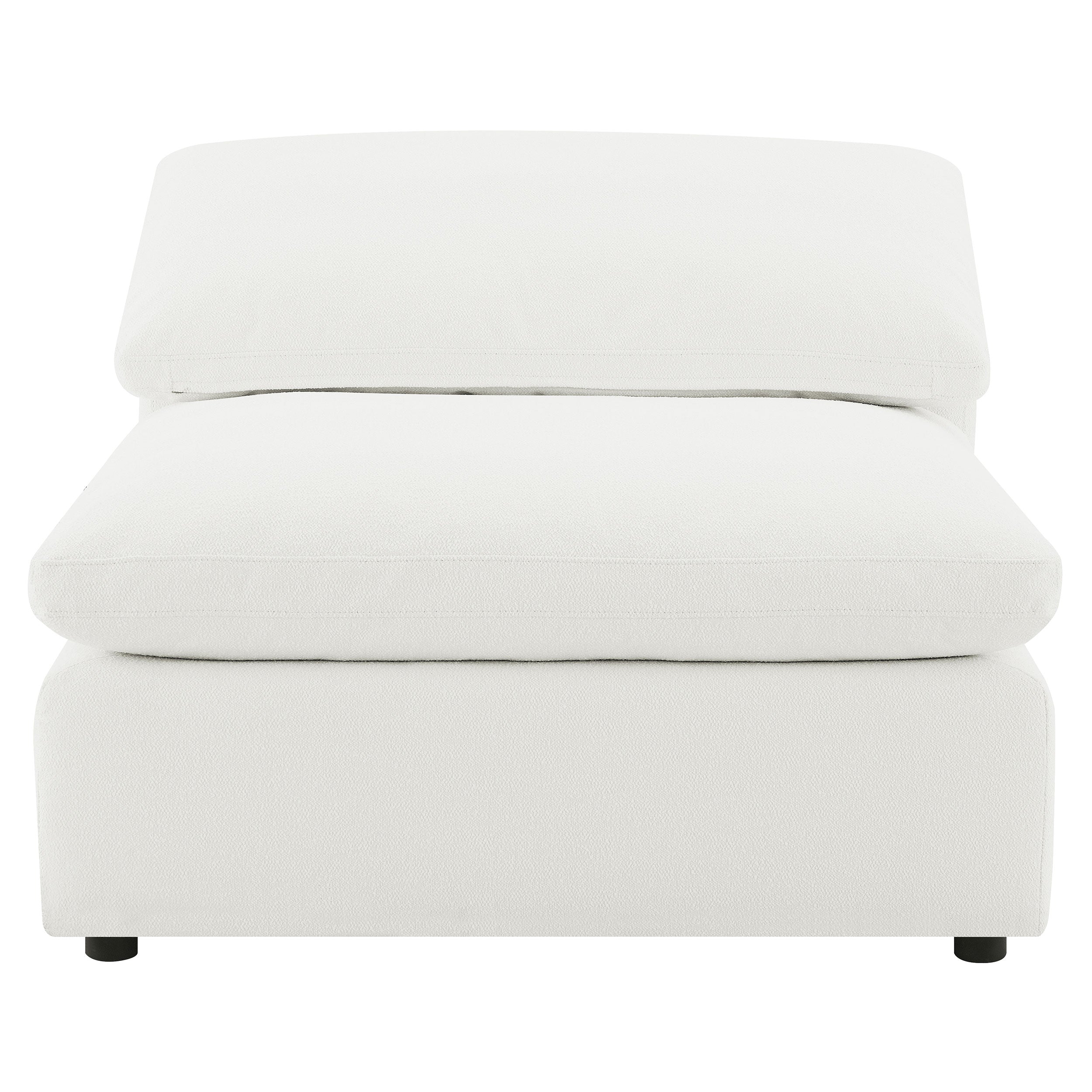 Raleigh Boucle Upholstered Armless Chair Ivory — view 3