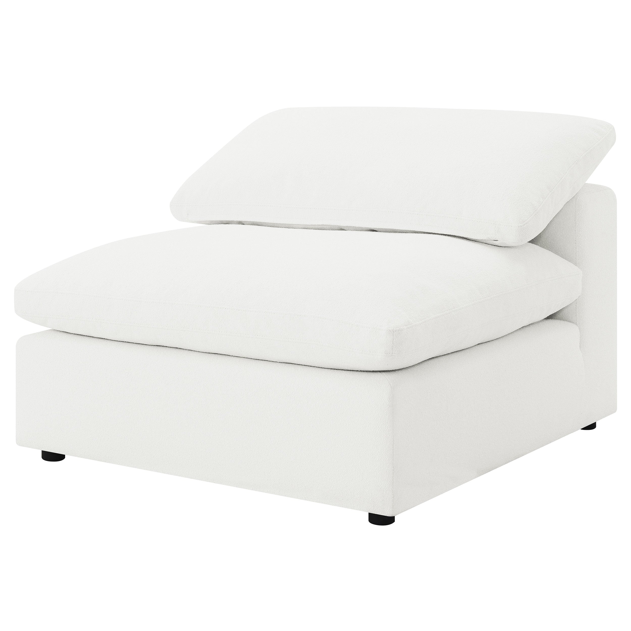 Raleigh Boucle Upholstered Armless Chair Ivory — view 4