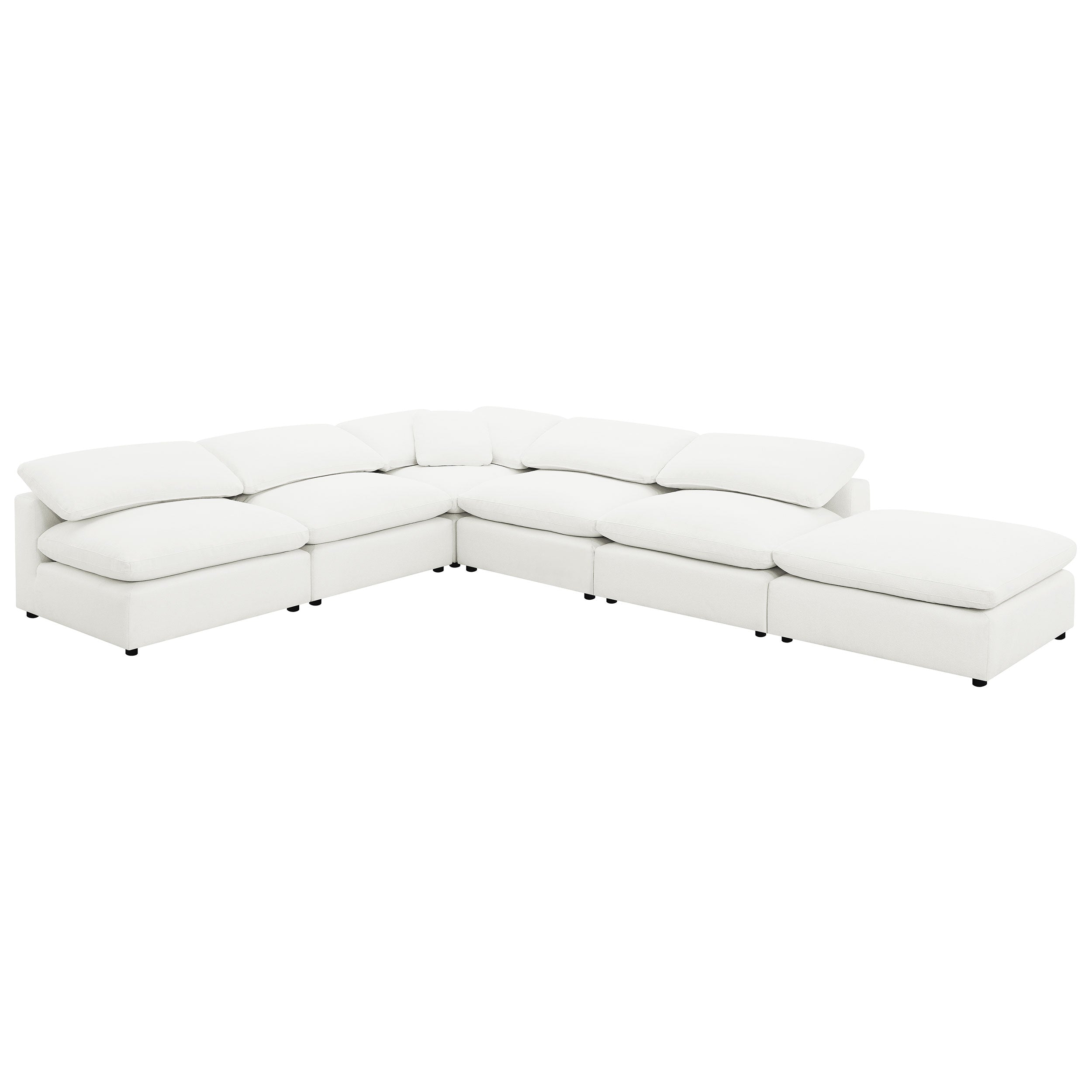 Raleigh Boucle Upholstered Armless Chair Ivory — view 14