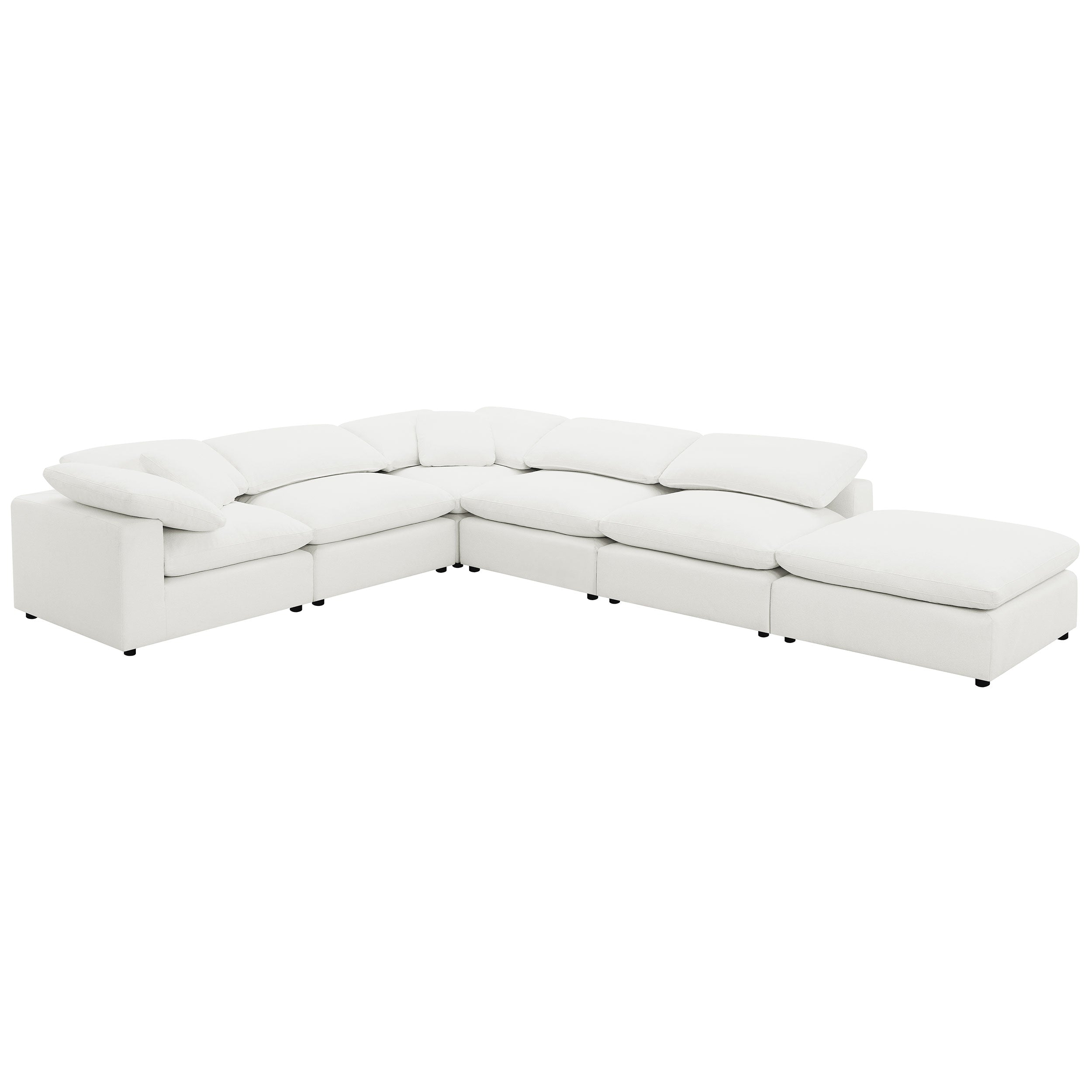 Raleigh Boucle Upholstered Armless Chair Ivory — view 15
