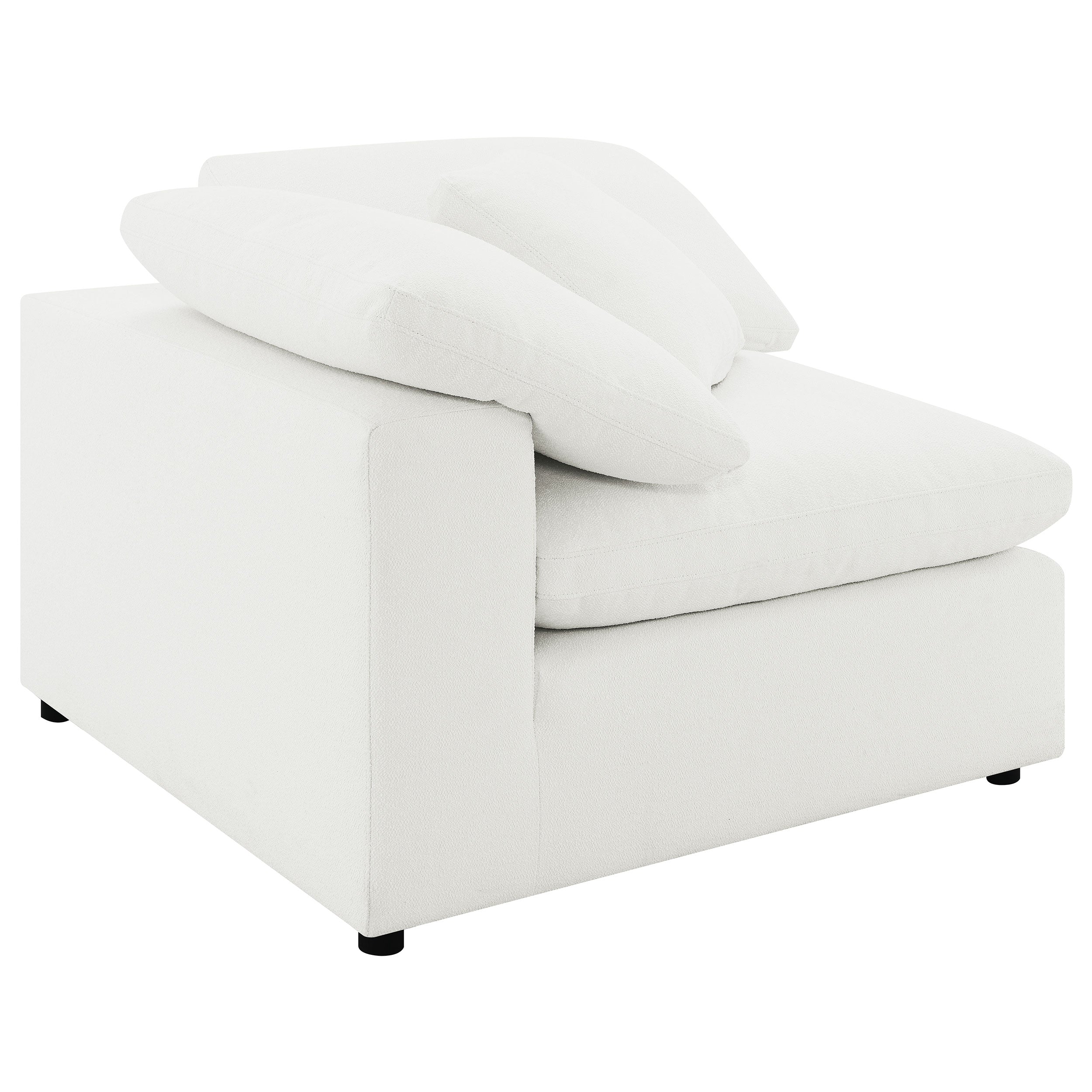 Raleigh Boucle Upholstered Corner Chair Ivory — view 3