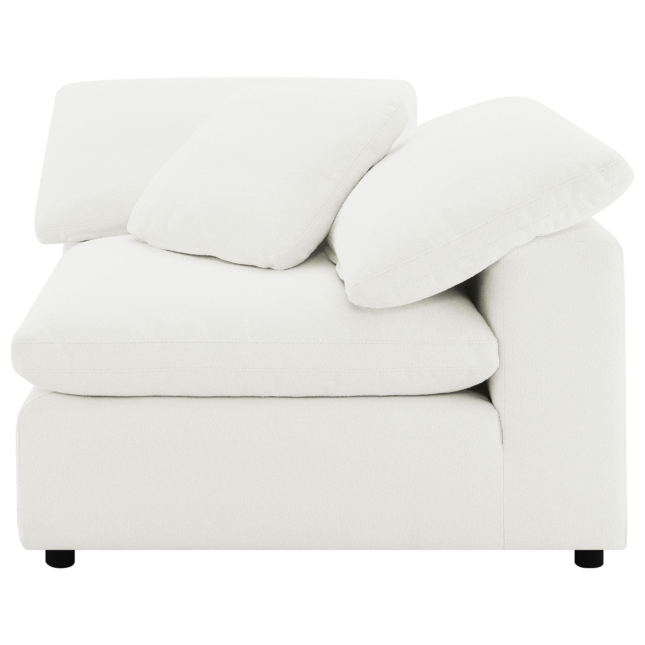 Raleigh Boucle Upholstered Corner Chair Ivory — view 5