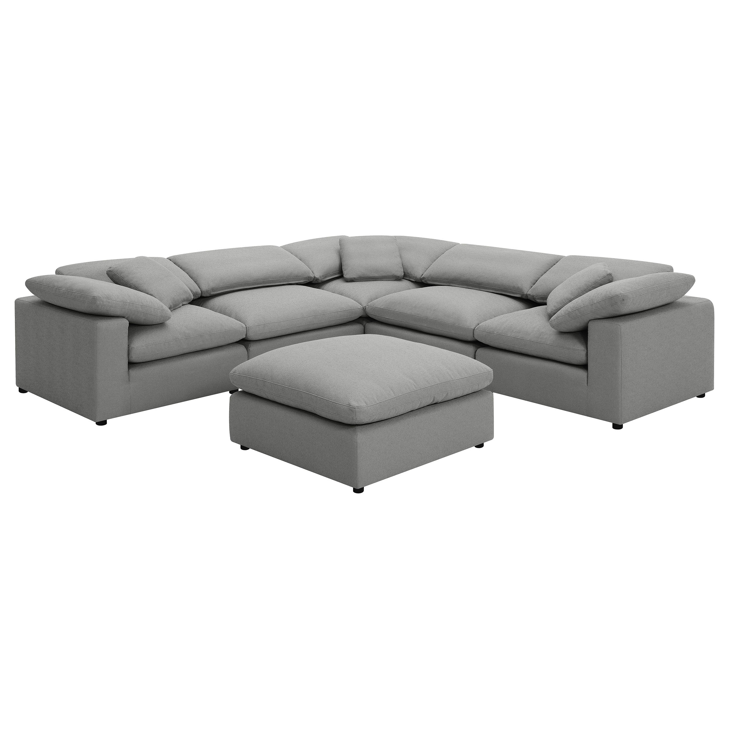 Raleigh 6-piece Boucle Upholstered Modular Sectional Grey — view 2