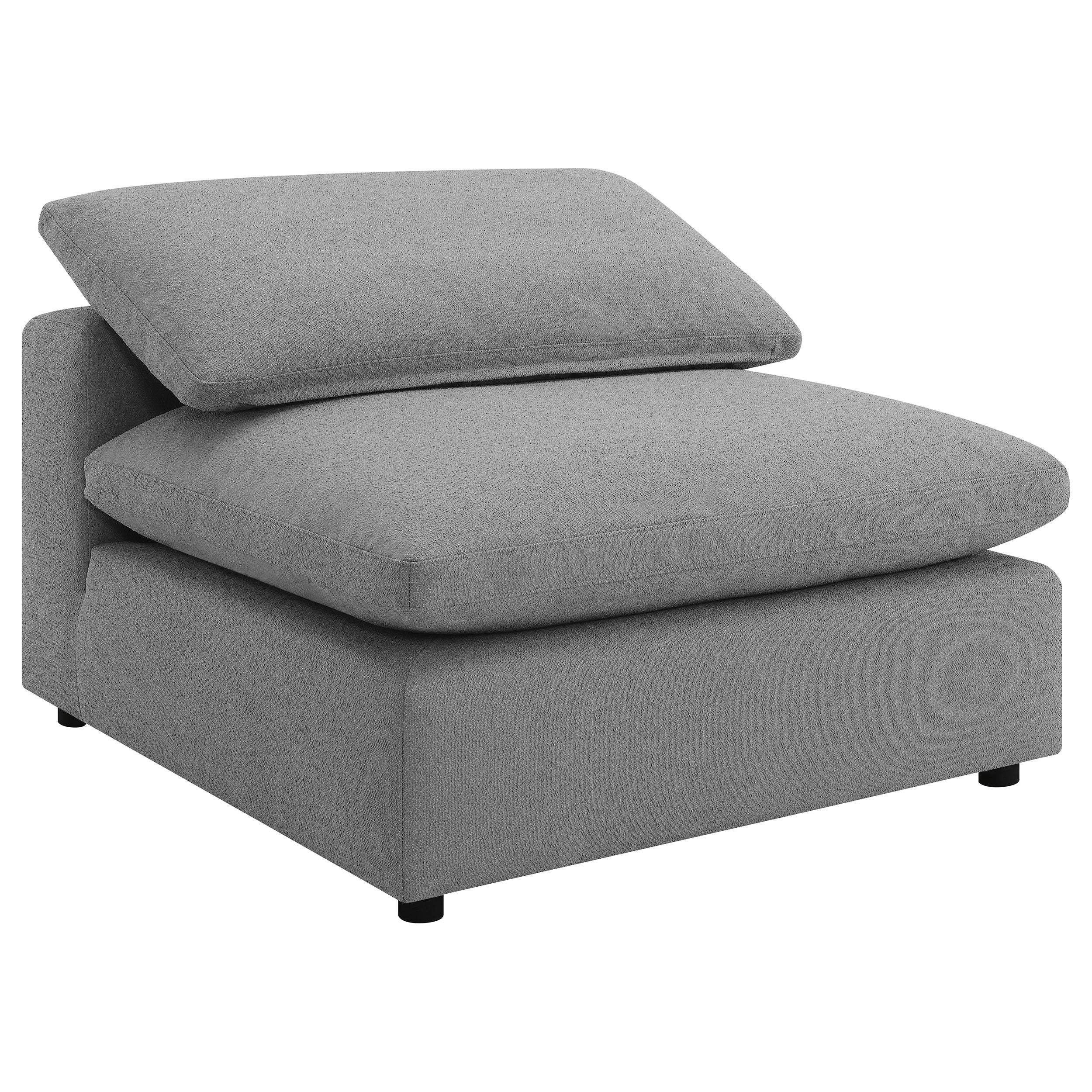 Raleigh Boucle Upholstered Armless Chair Grey — view 1