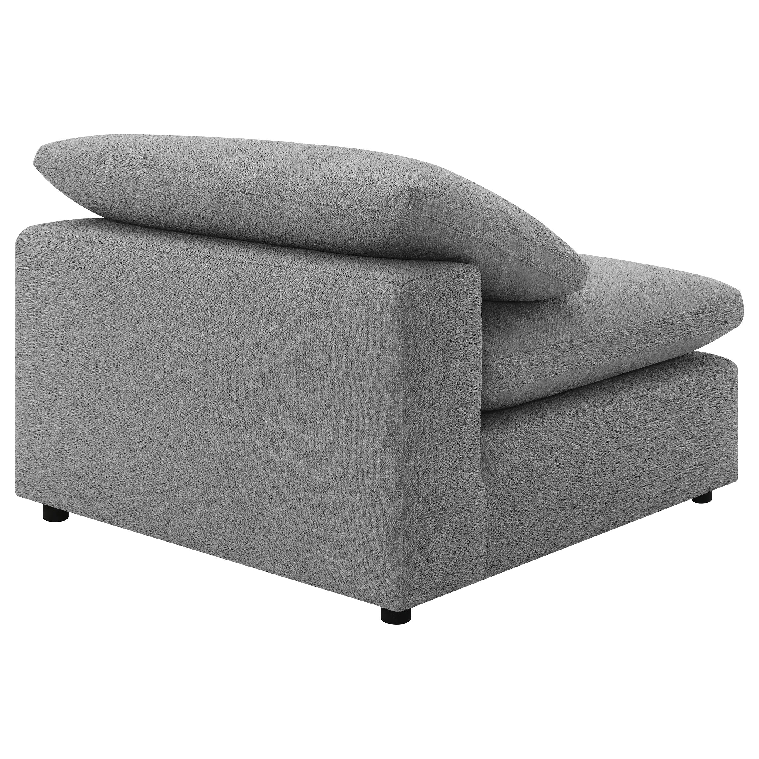 Raleigh Boucle Upholstered Armless Chair Grey — view 7
