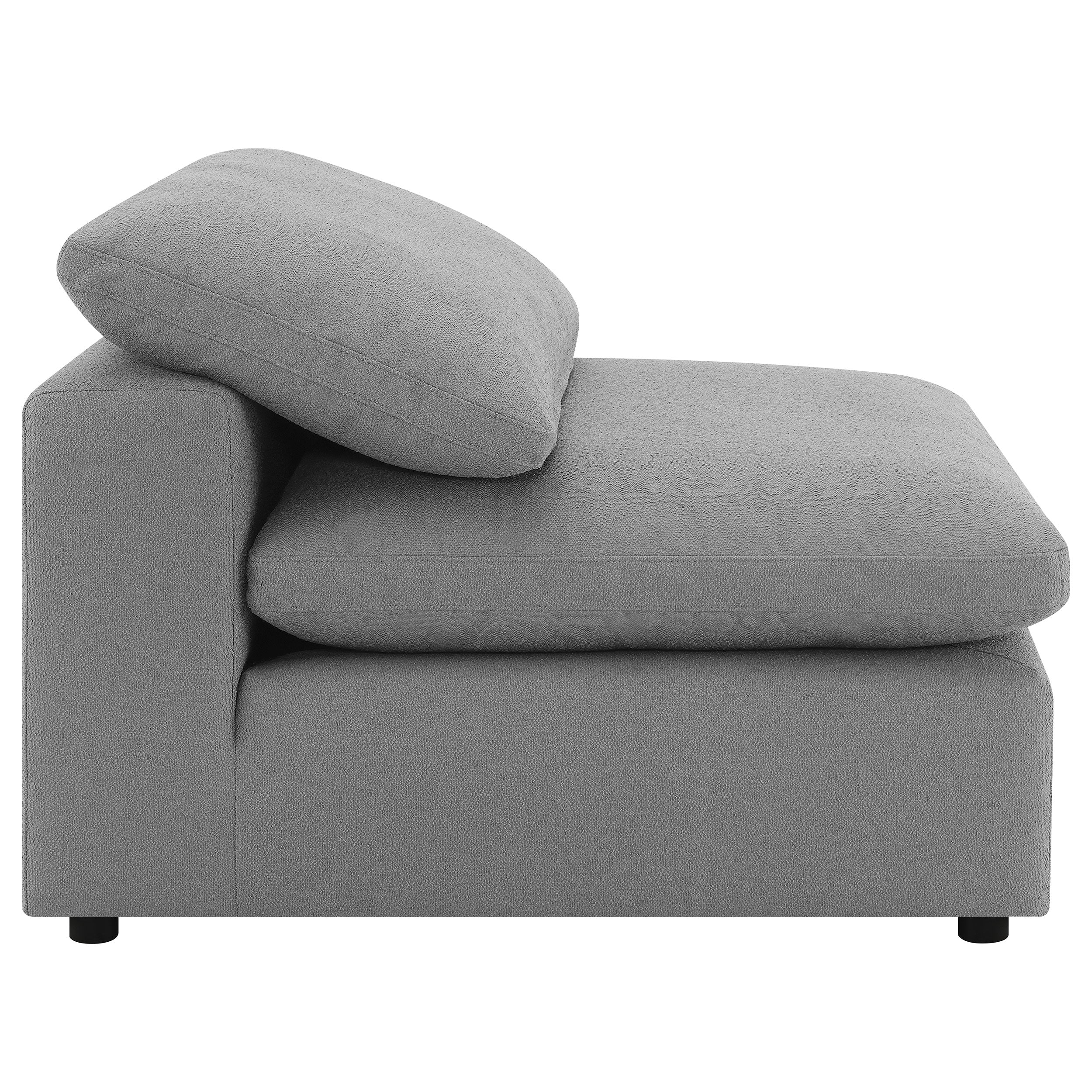 Raleigh Boucle Upholstered Armless Chair Grey — view 8