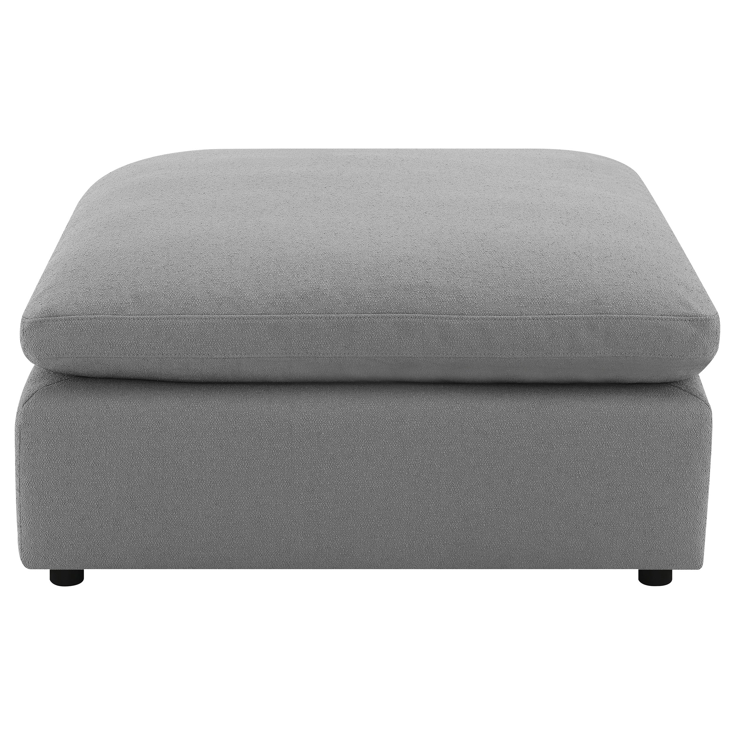 Raleigh Boucle Upholstered Ottoman Grey — view 3