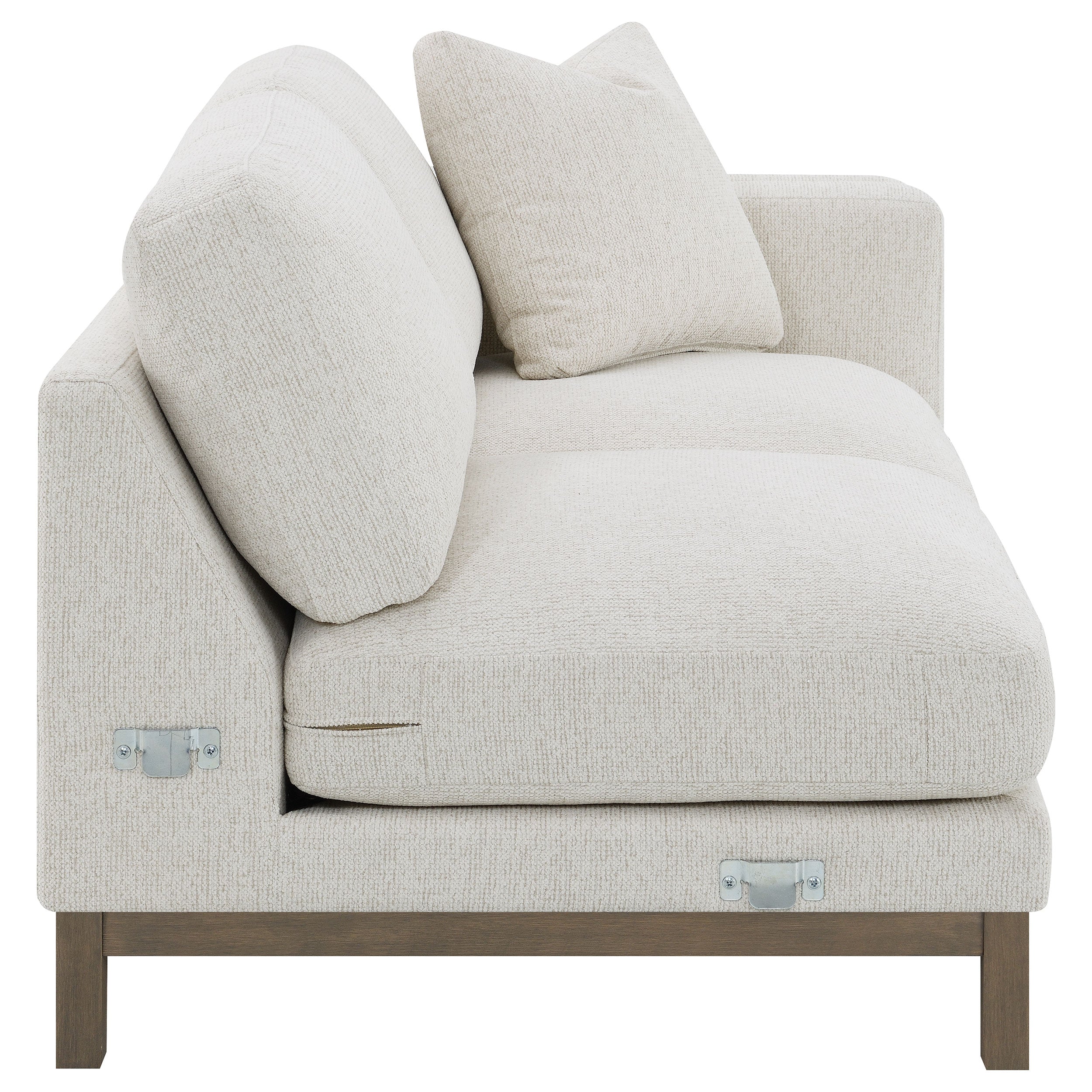 Geneva Boucle Upholstered Sectional Chaise Sofa Sand — view 12