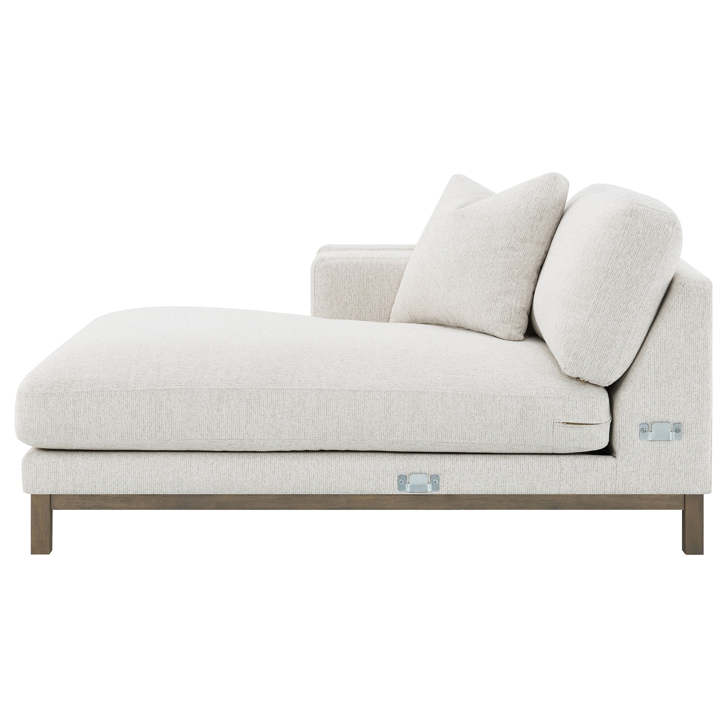 Geneva Boucle Upholstered Sectional Chaise Sofa Sand — view 15