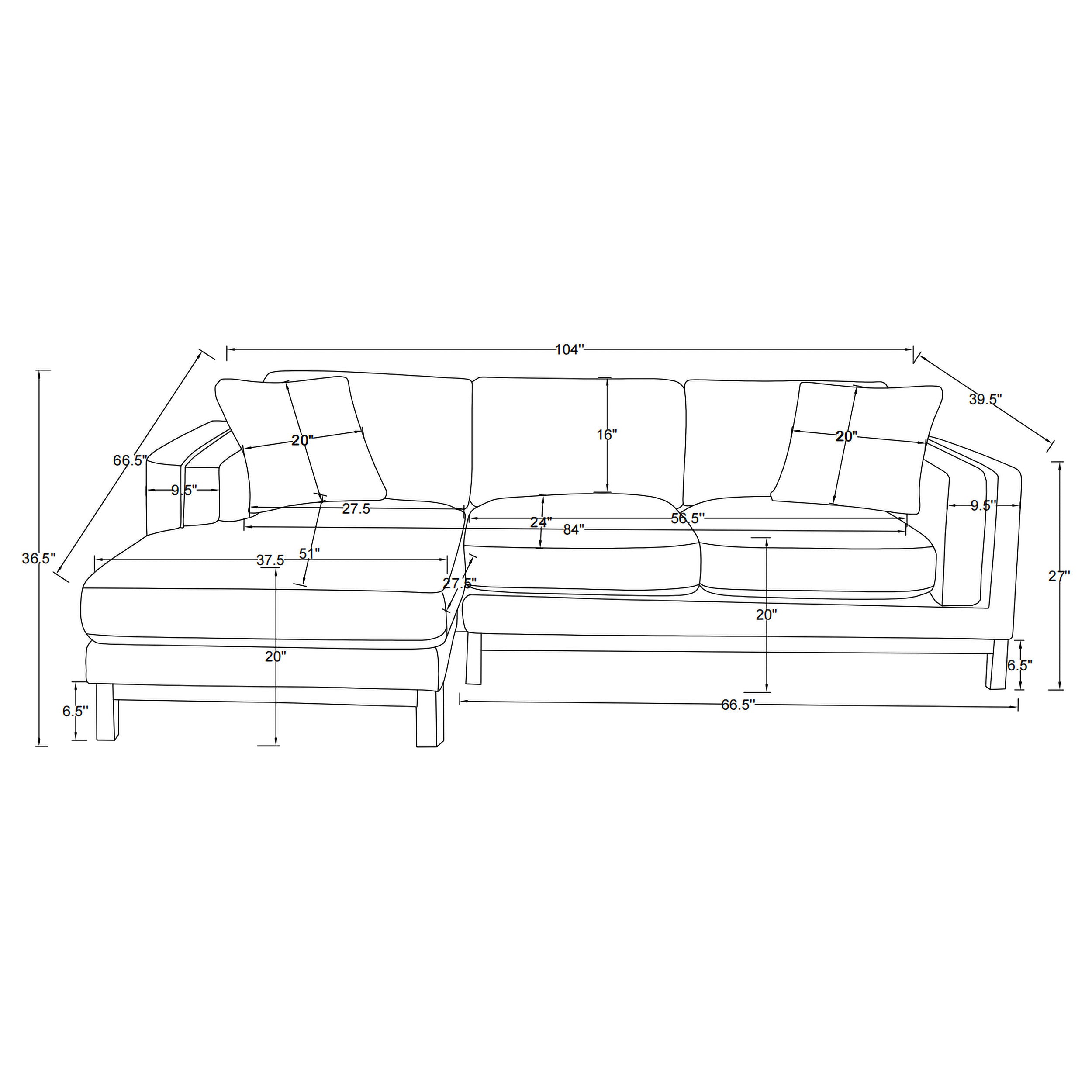 Geneva Boucle Upholstered Sectional Chaise Sofa Sand — view 19