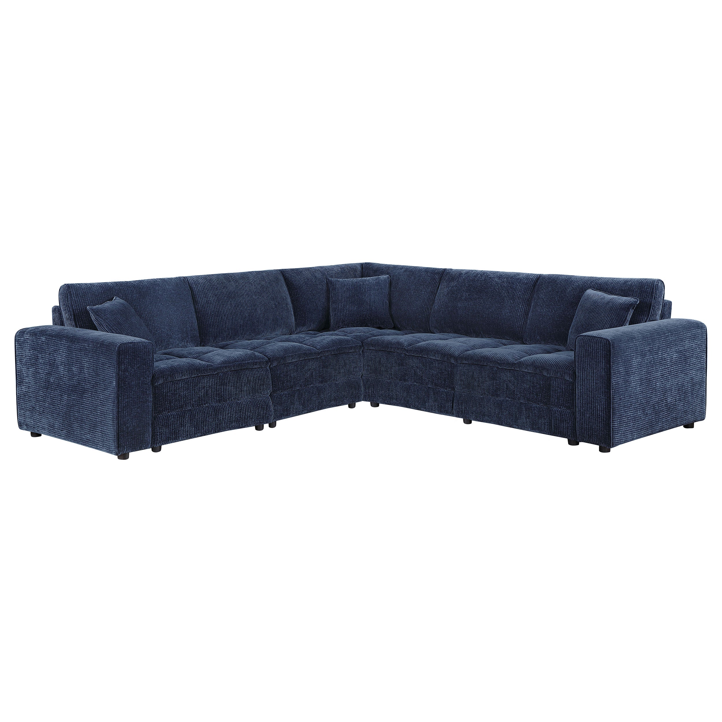 Atlantic 5-piece Upholstered Modular Sectional Sofa Blue — view 2