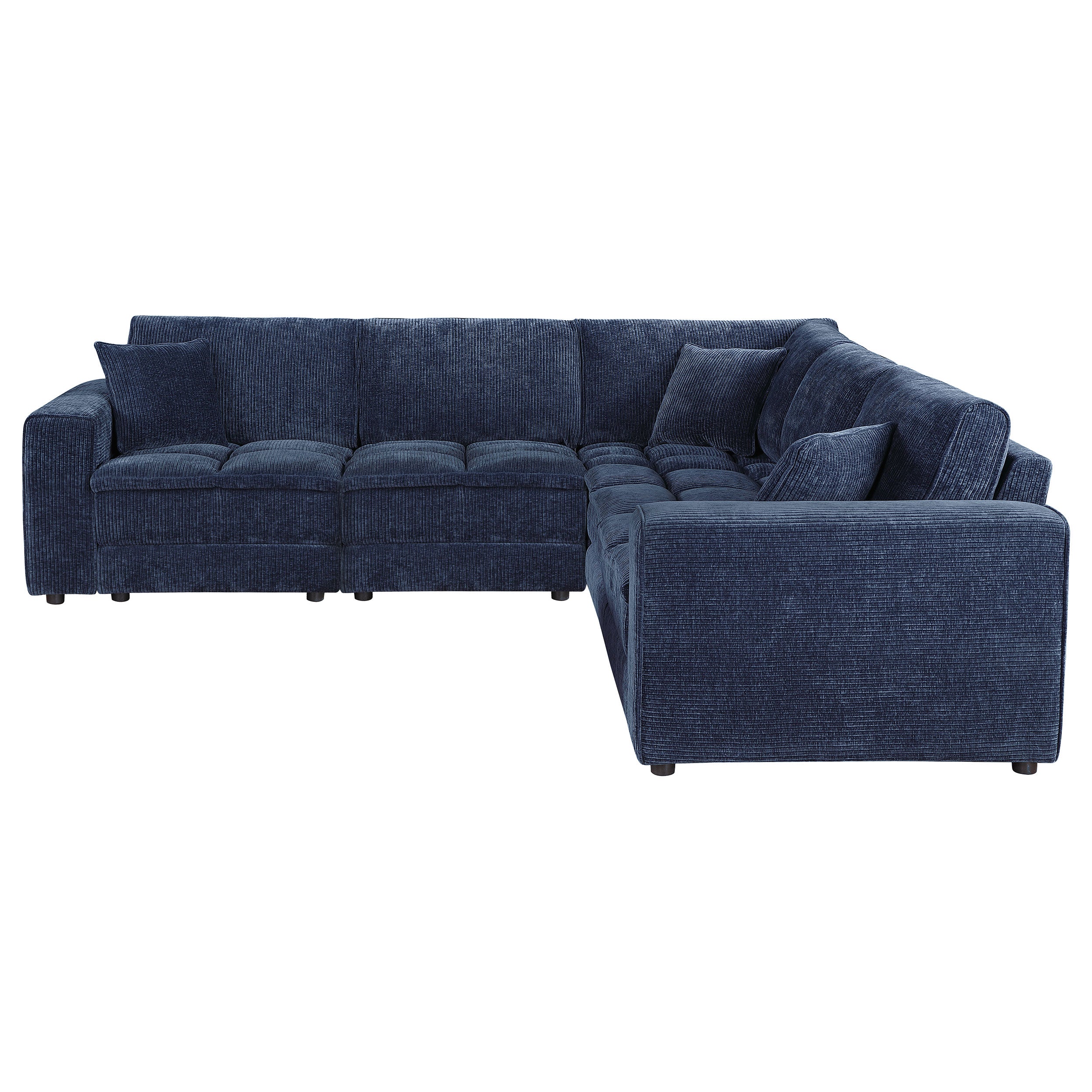 Atlantic 5-piece Upholstered Modular Sectional Sofa Blue — view 3