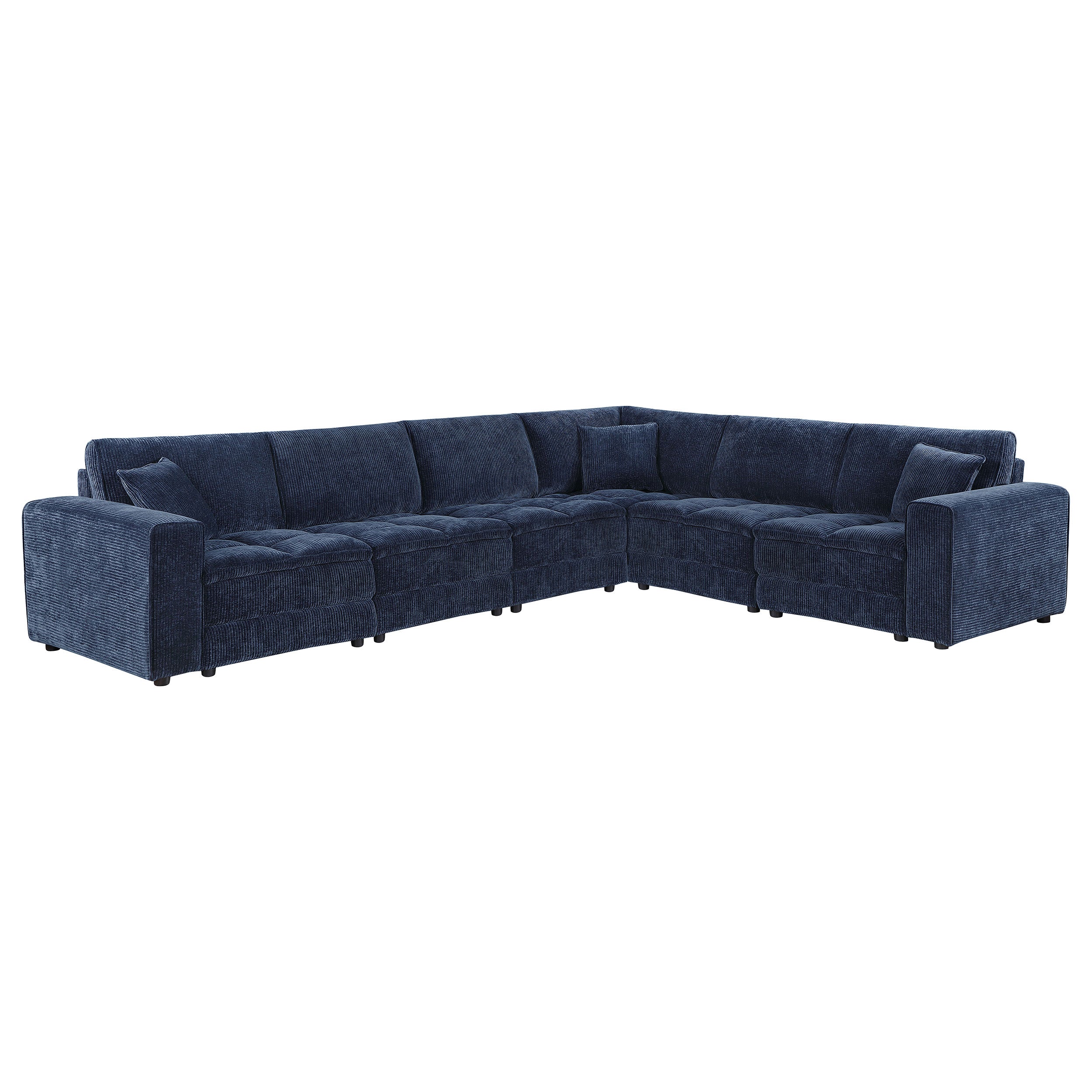 Atlantic 6-piece Upholstered Modular Sectional Sofa Blue — view 2